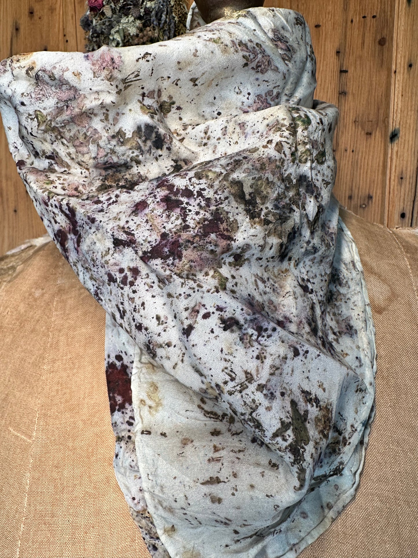 Silk bandana/ altar cloth - 🧚 in the moss