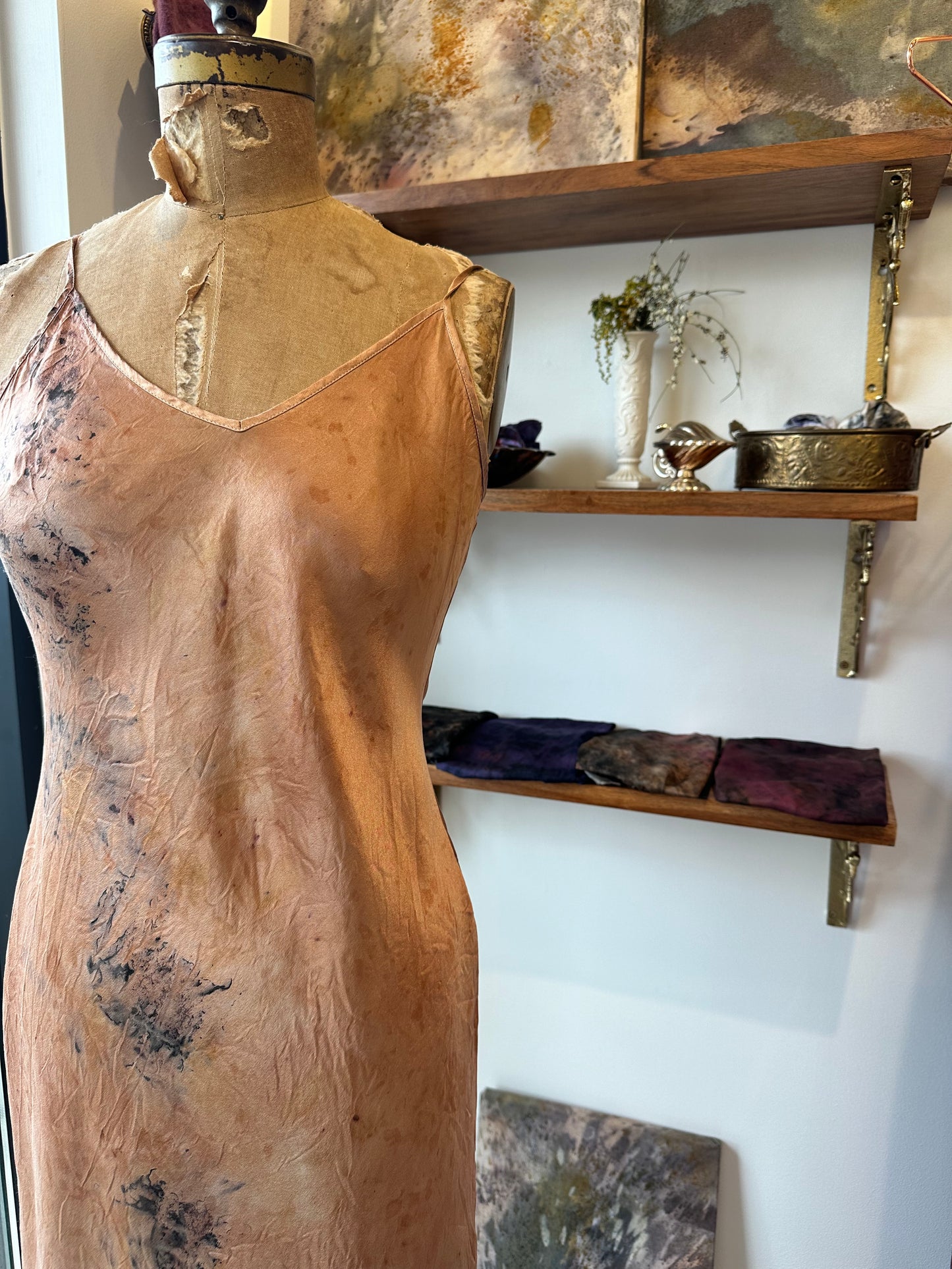 Silk slip dress - moonstone