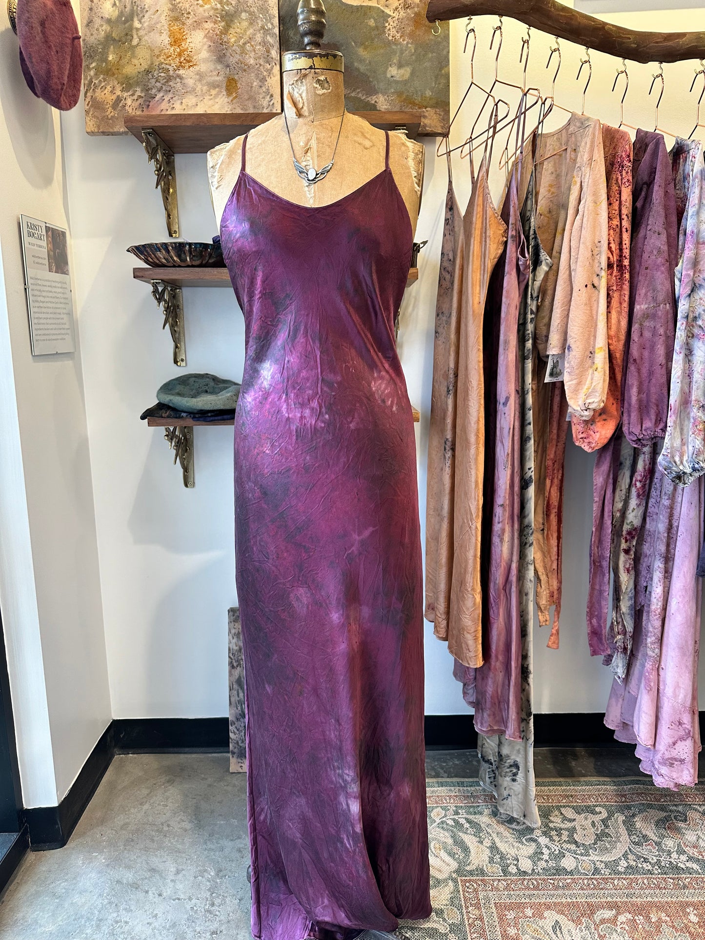 Silk slip dress maxi - hollyhock