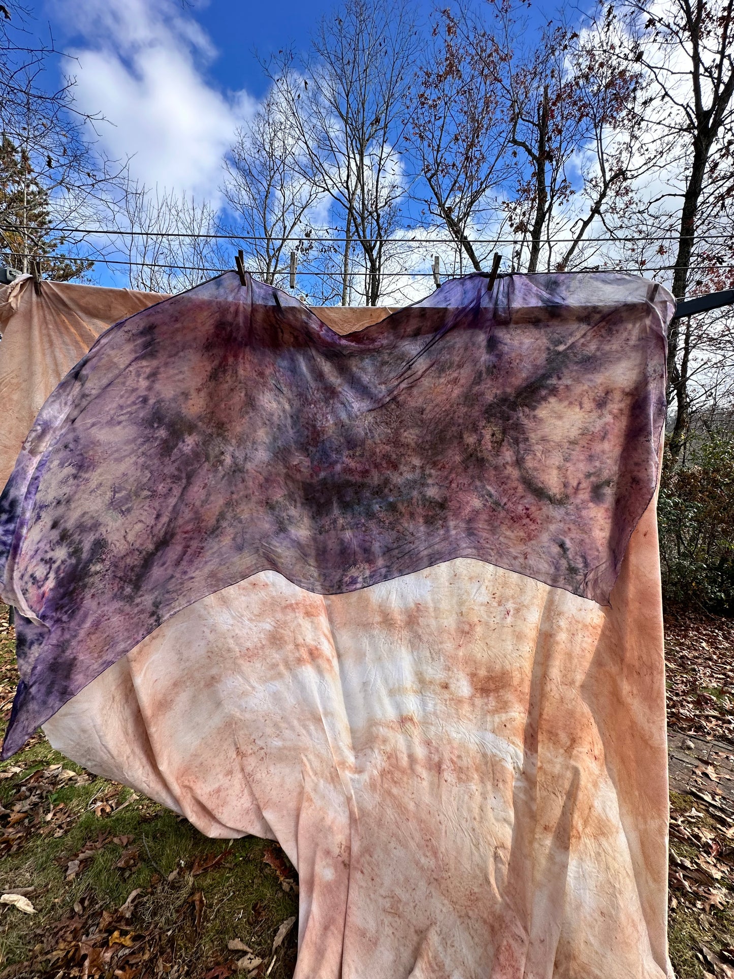 Silk shawl - purple rain