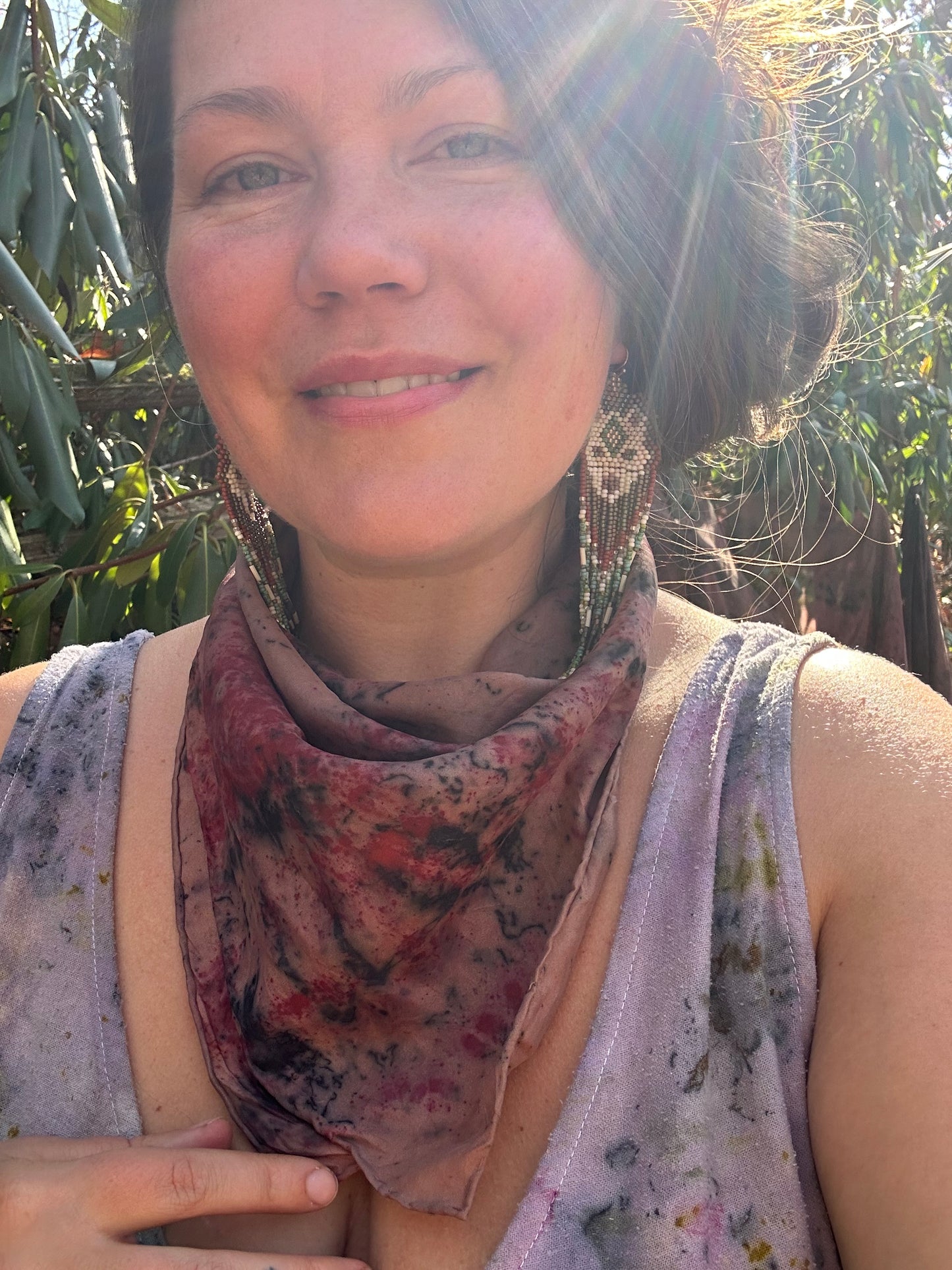 Silk bandana/ altar cloth- rooted voice