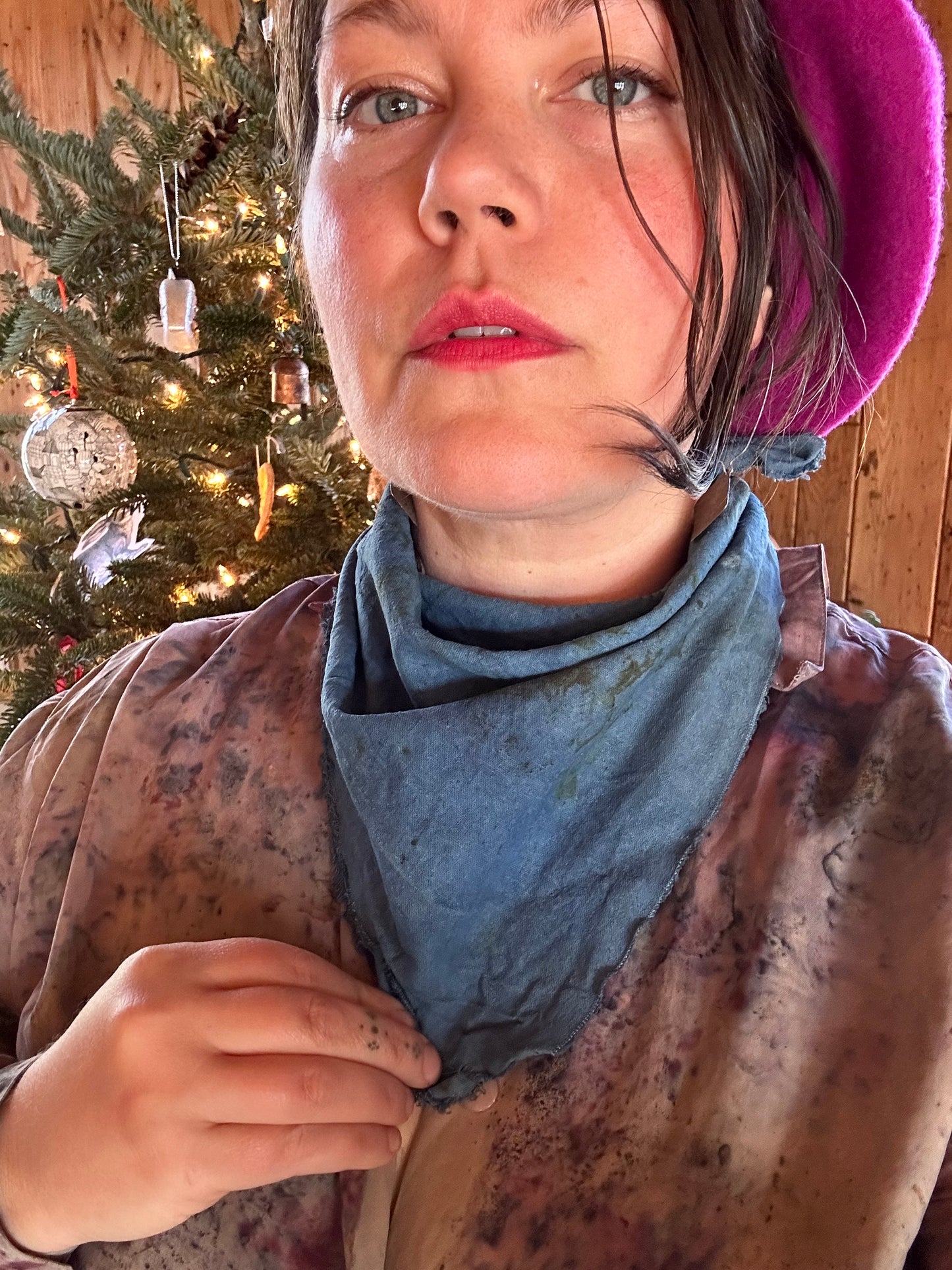 Raw silk bandana/ altar cloth - inner eye