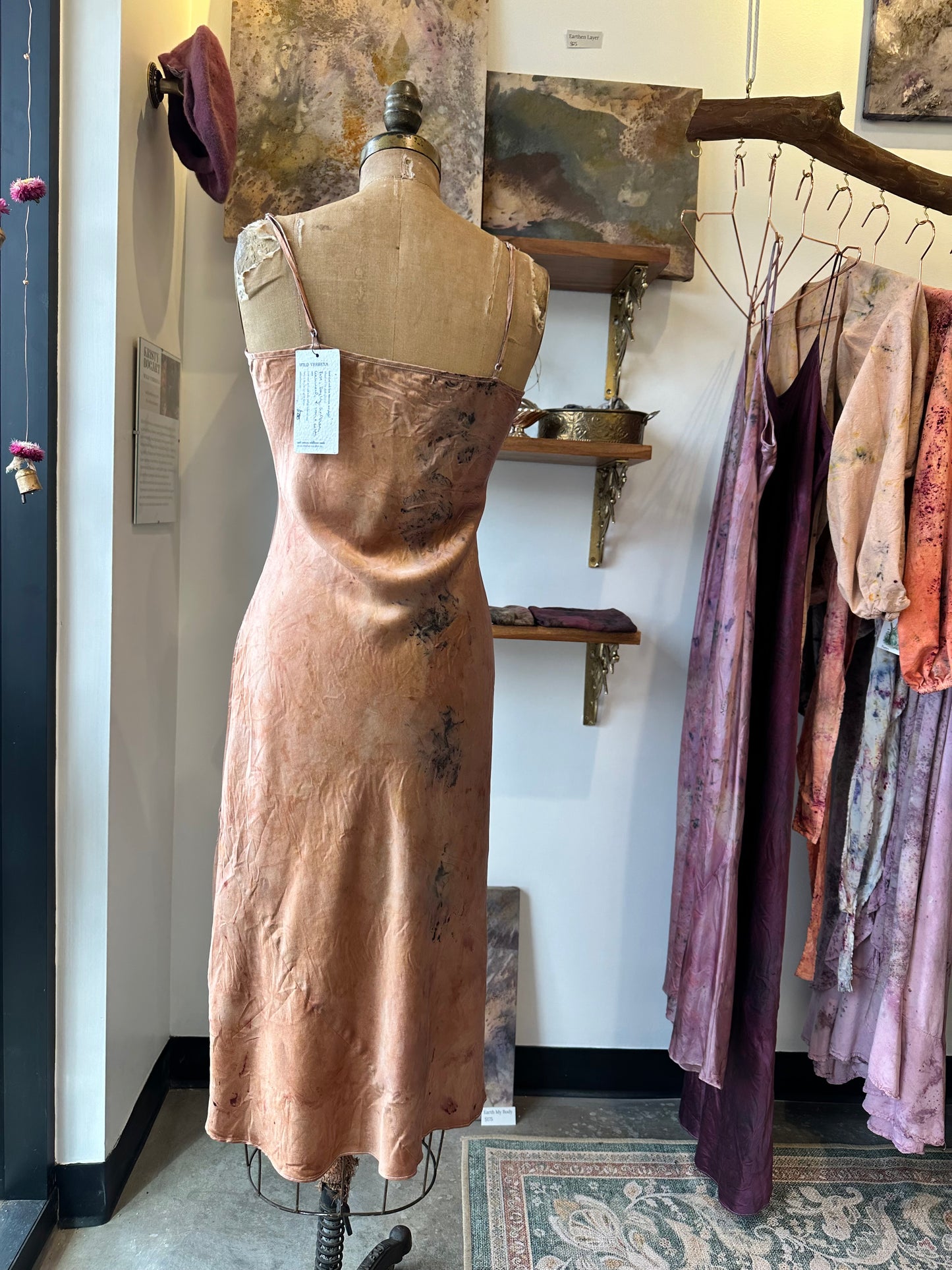 Silk slip dress - moonstone