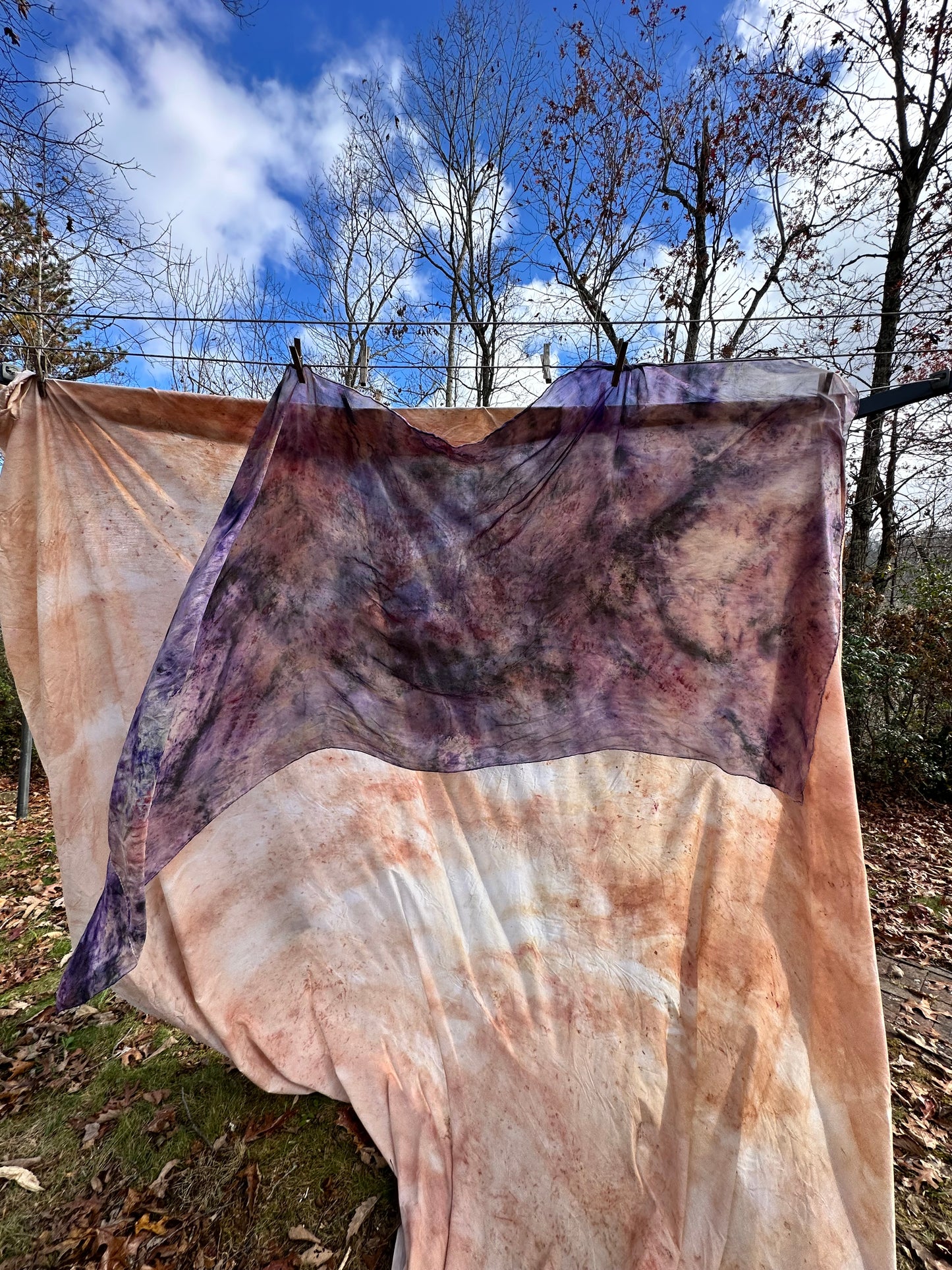 Silk shawl - purple rain