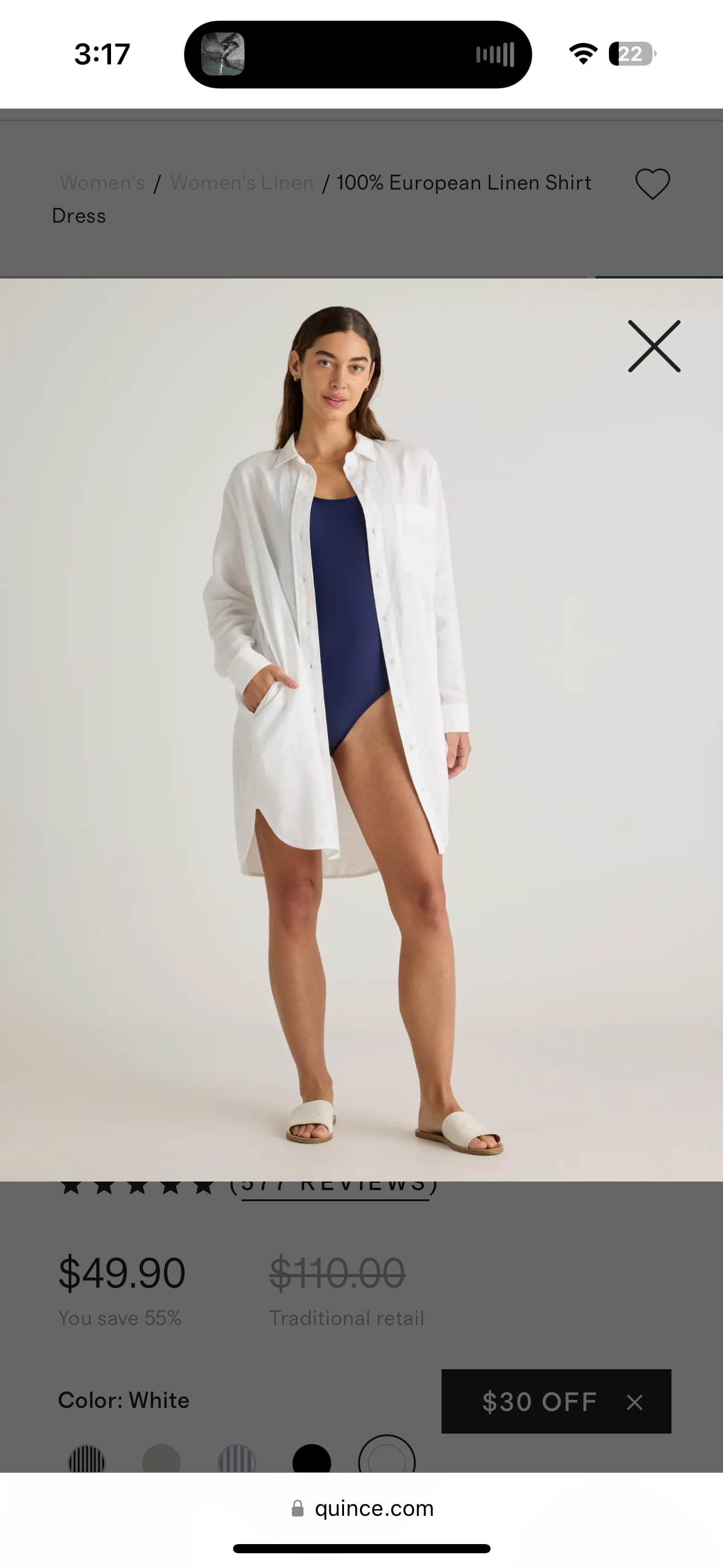 Linen tunic - sunset