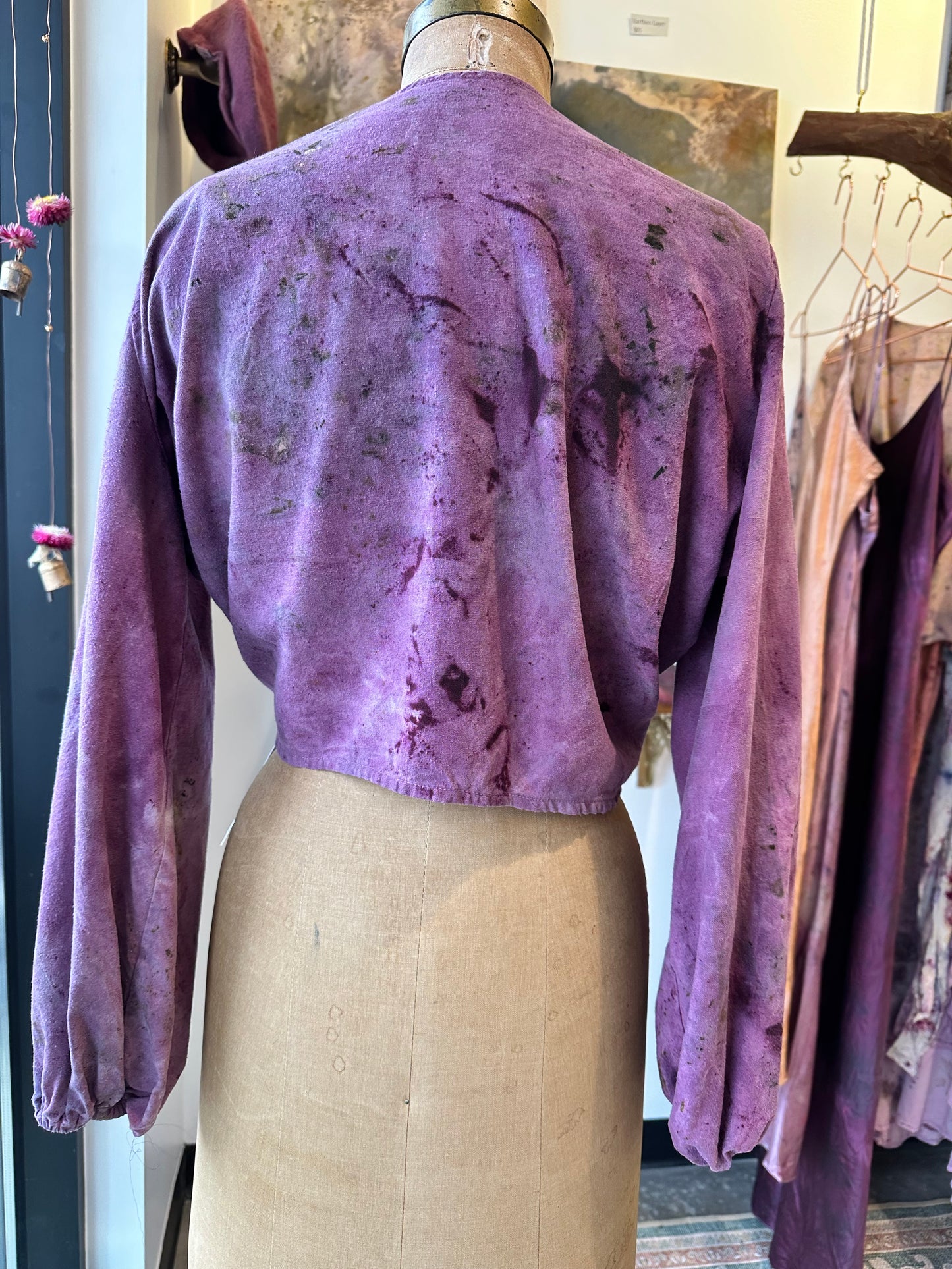 Raw silk wrap top - hawthorn