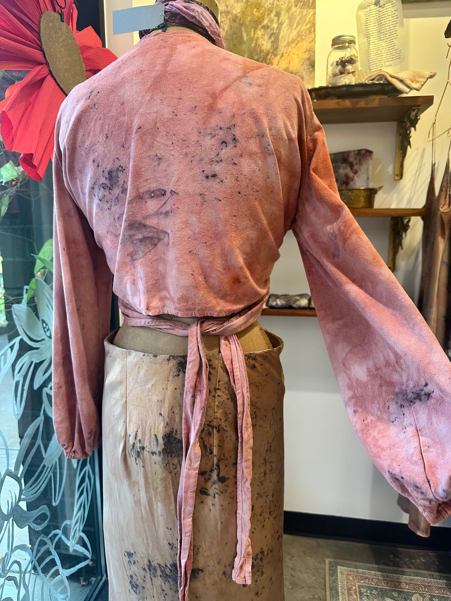 Raw silk wrap top - open your heart