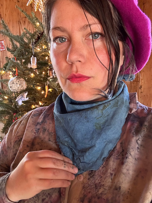 Raw silk bandana/ altar cloth - inner eye