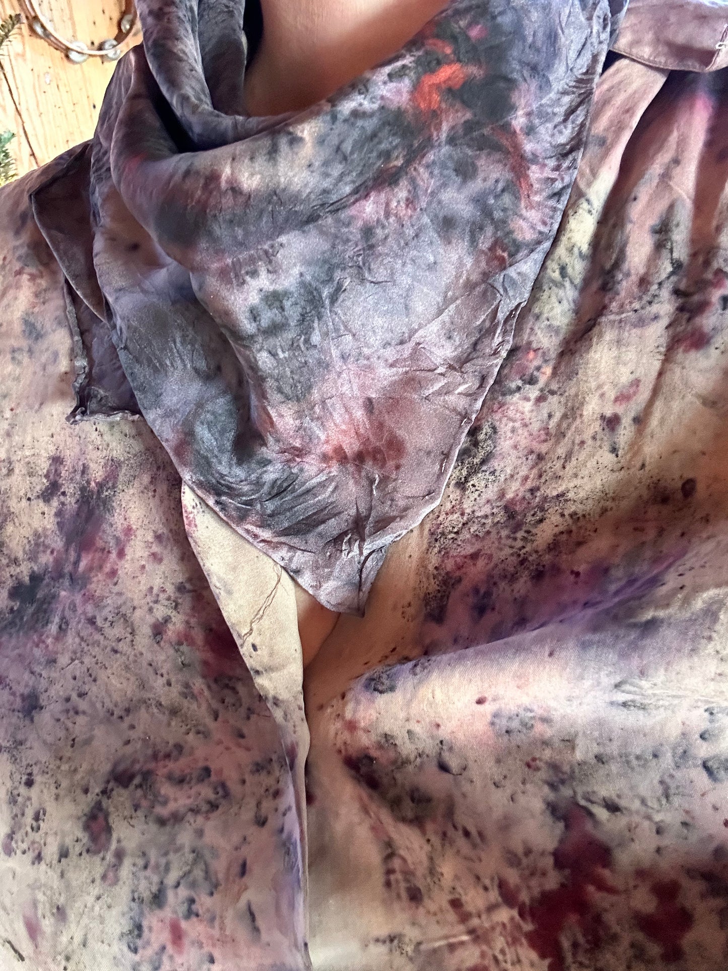 Plant magic silk  bandana / altar cloth - Inanna 