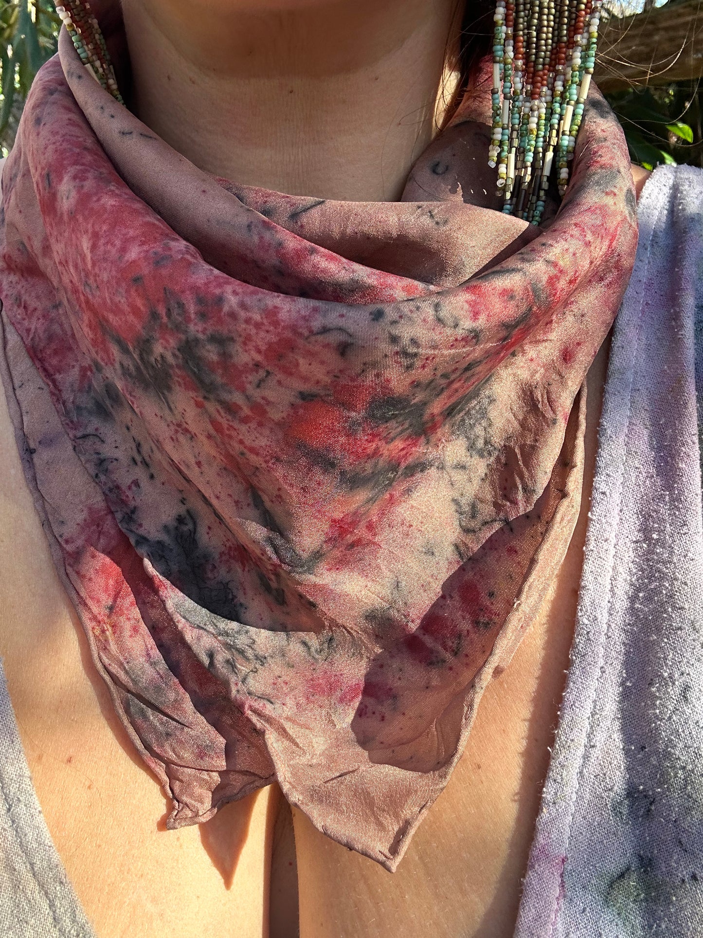Silk bandana/ altar cloth- rooted voice