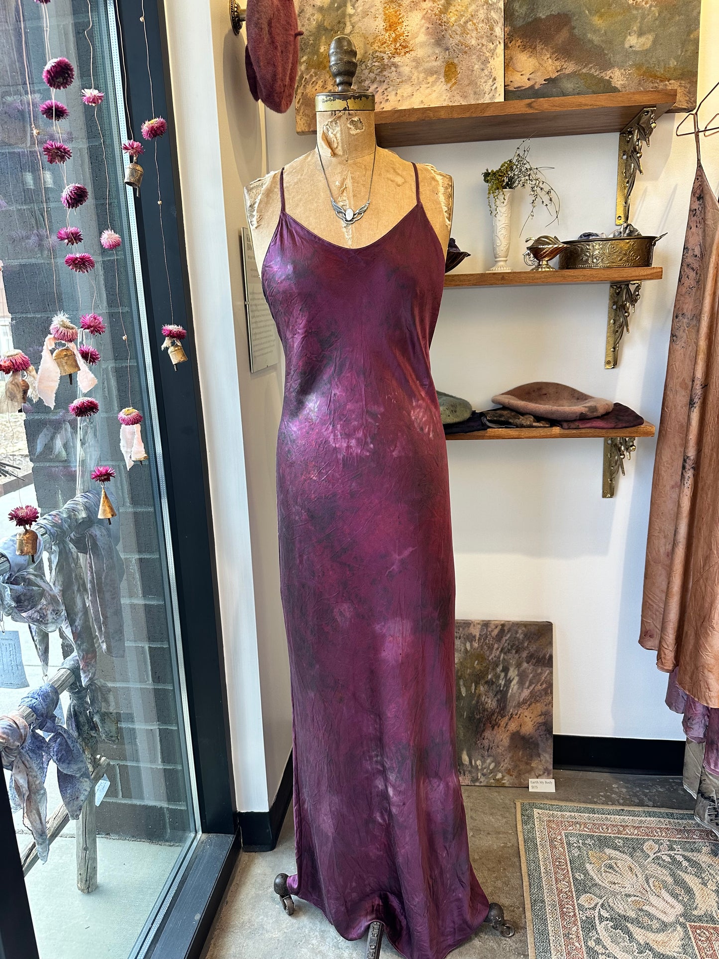 Silk slip dress maxi - hollyhock