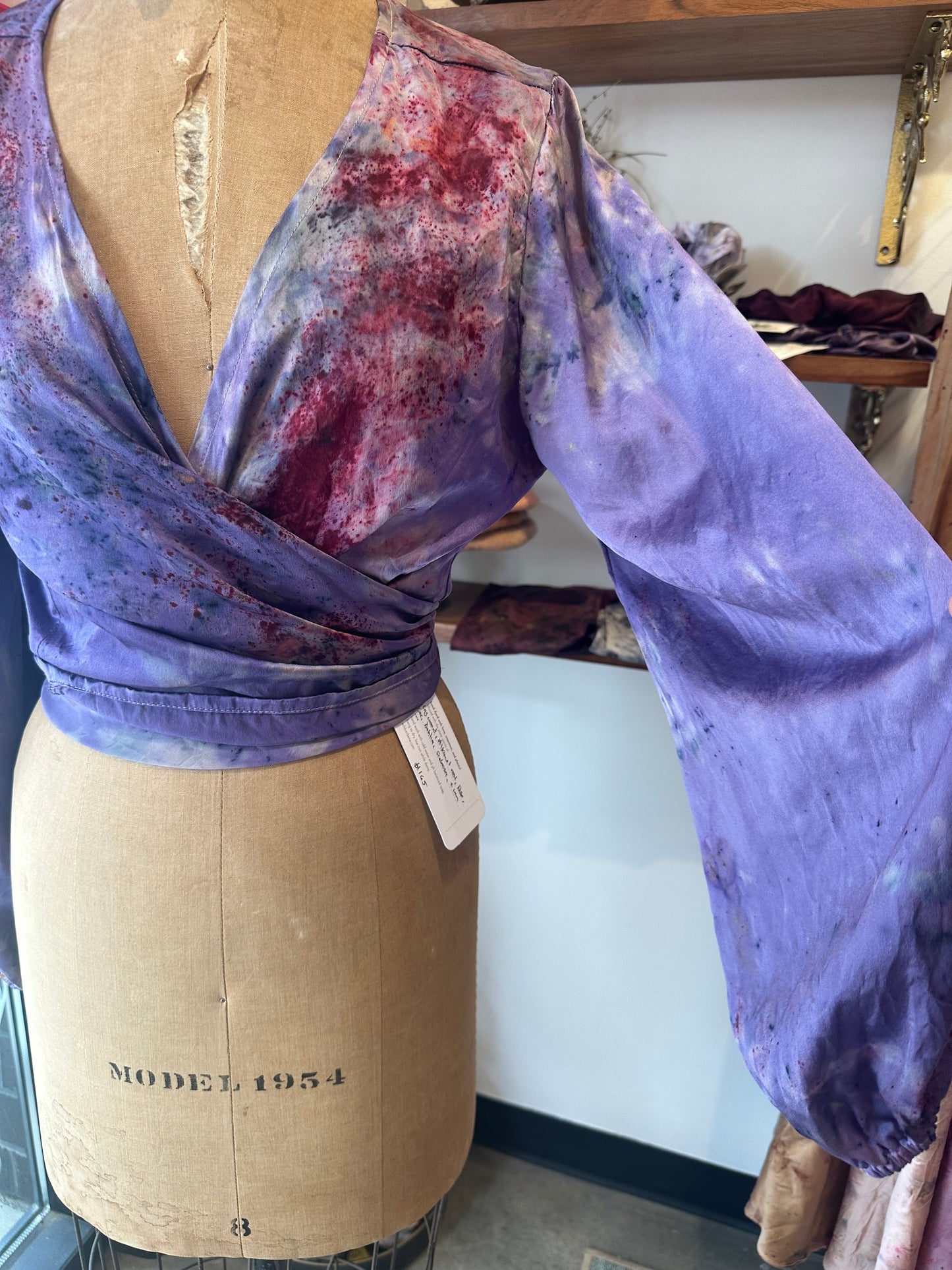 Silk wrap top - purple rain