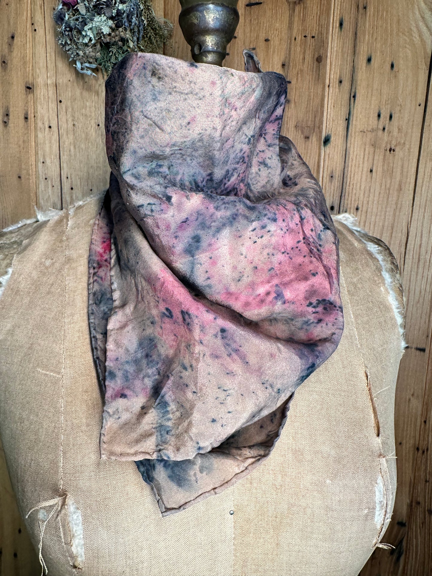 Silk bandana/ altar cloth - break of dawn