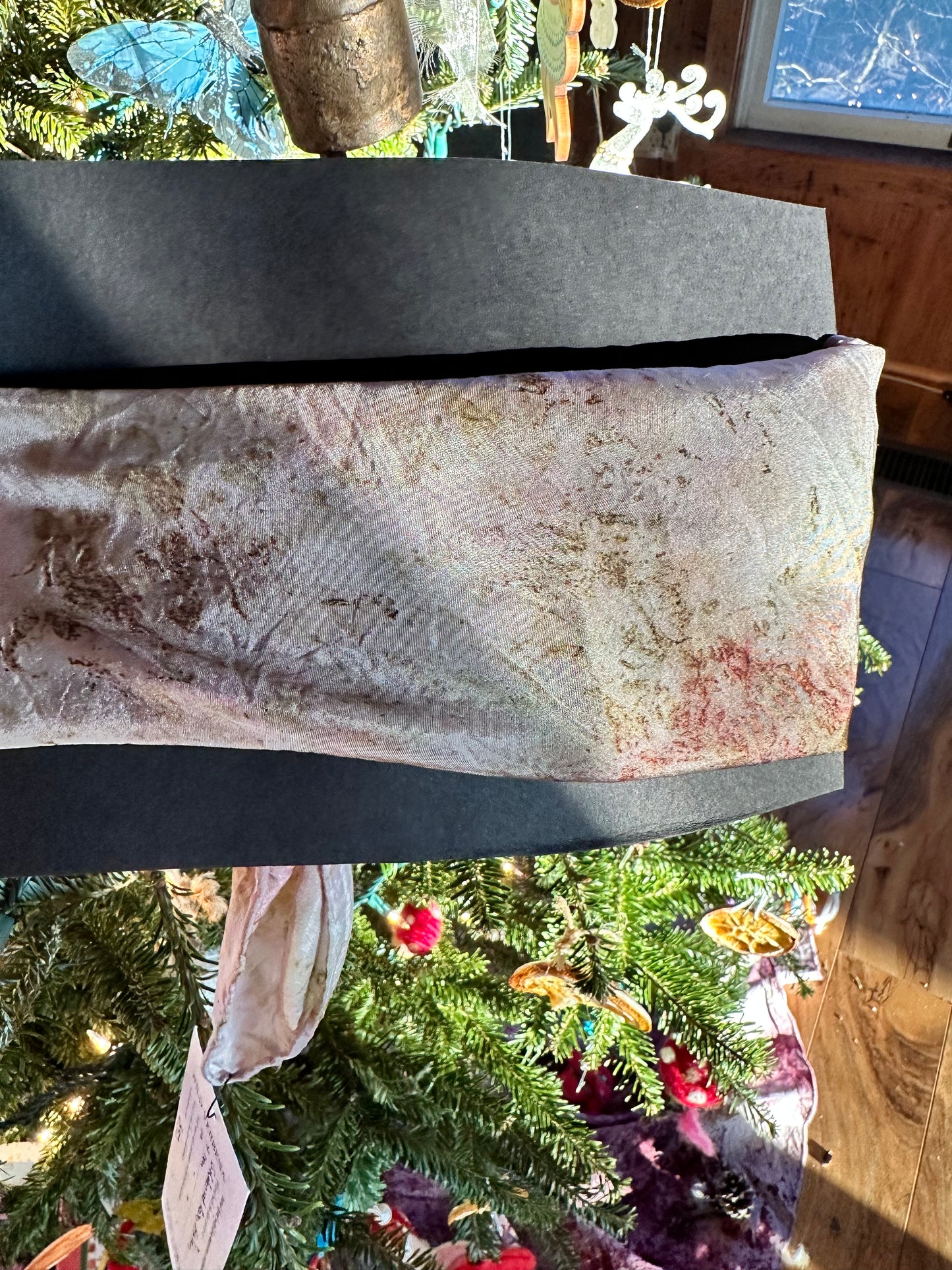 Silk plant magic bandanna/altar cloth- flowers & honey