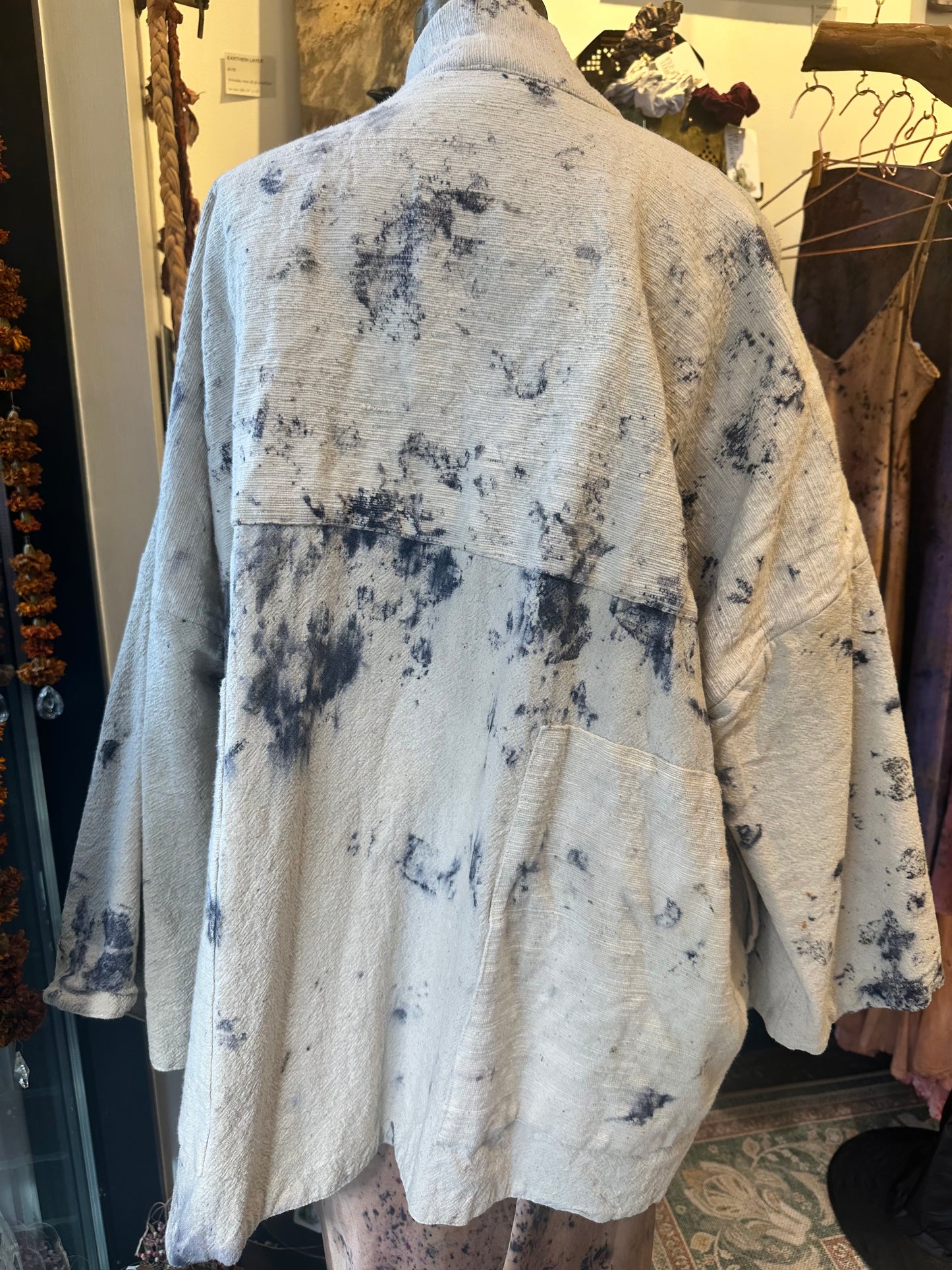 Handwoven cotton kimono jacket - full bloom