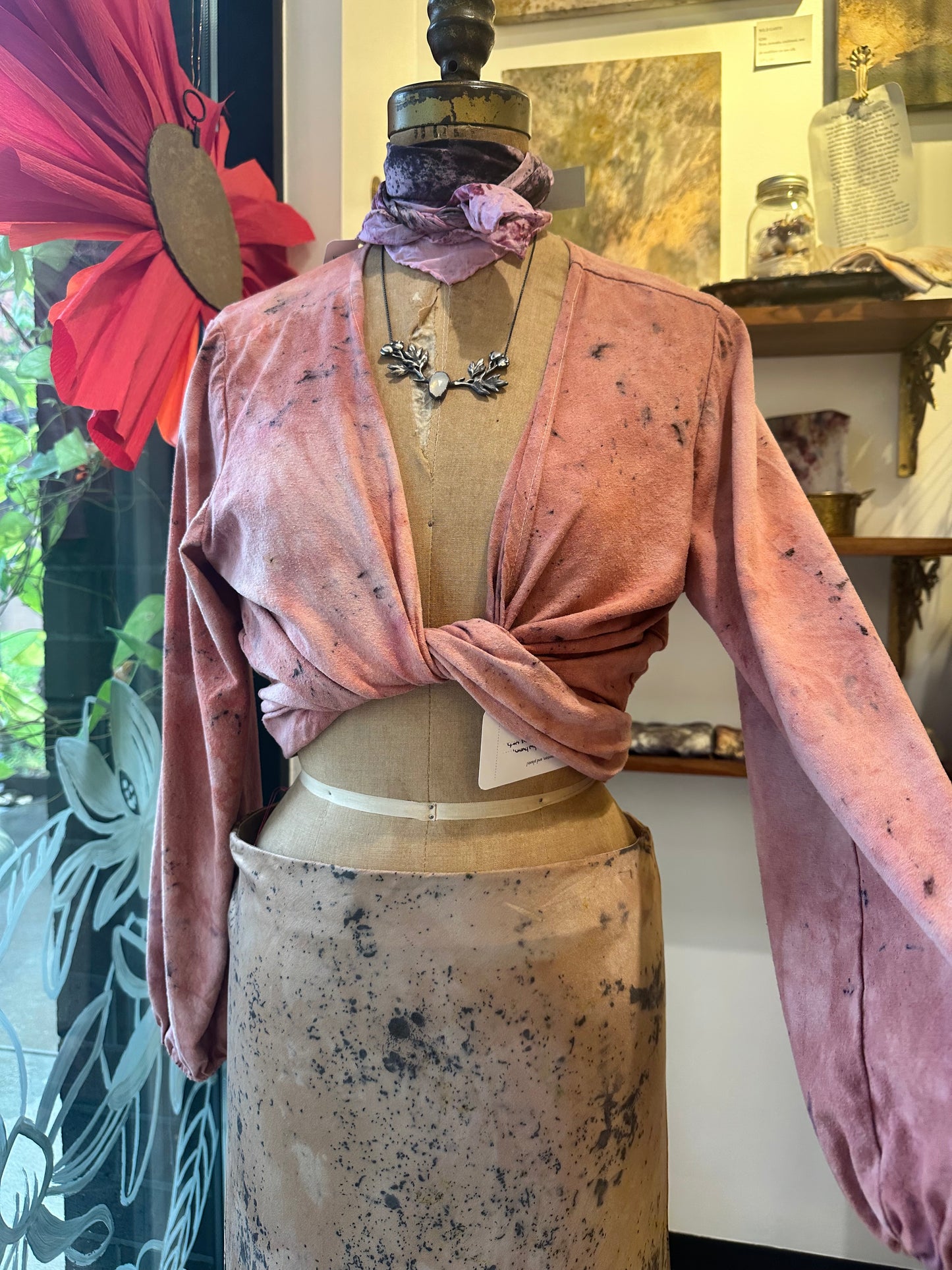 Raw silk wrap top - open your heart