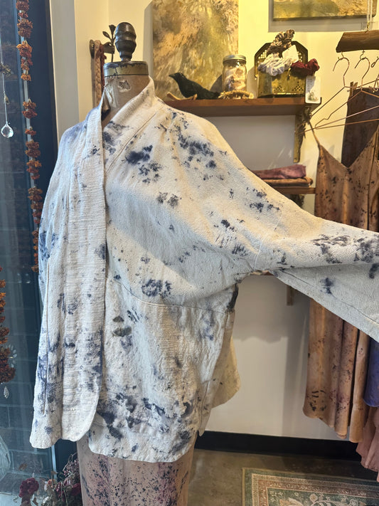 Handwoven cotton kimono jacket - full bloom