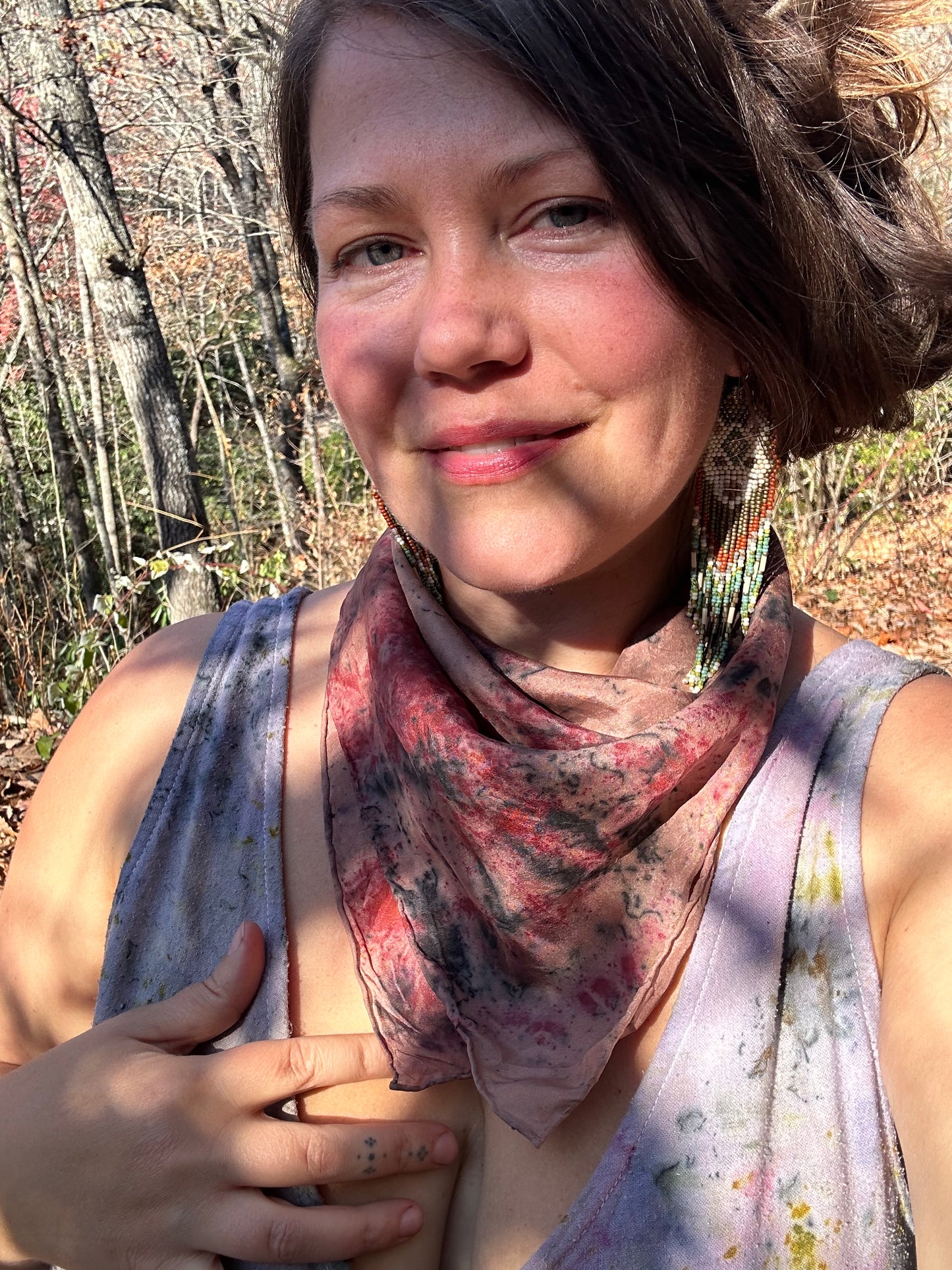 Silk bandana/ altar cloth- rooted voice