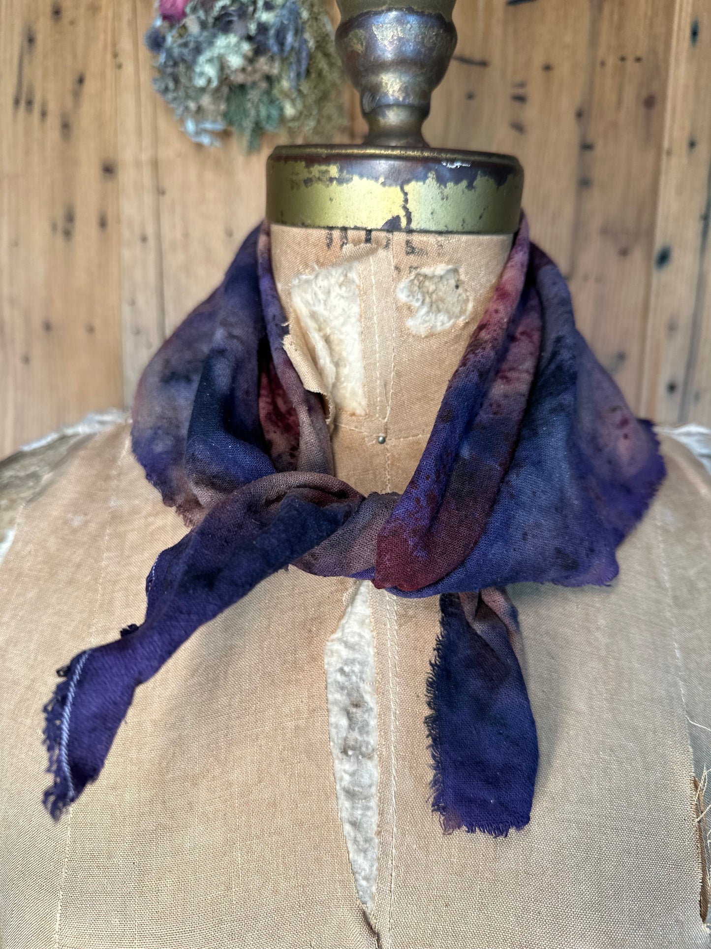 Raw silk bandana / altar cloth- grounded wide