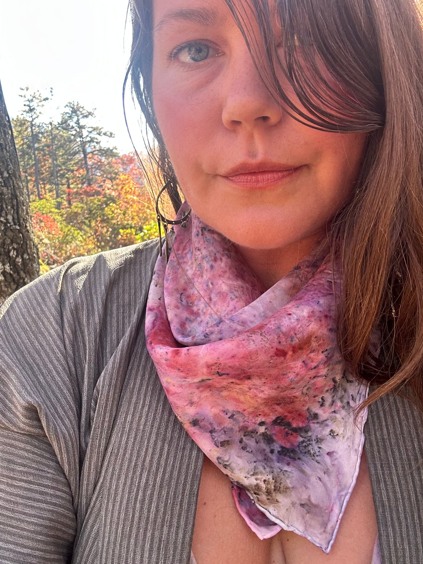 Silk bandana / altar cloth - flower vibration