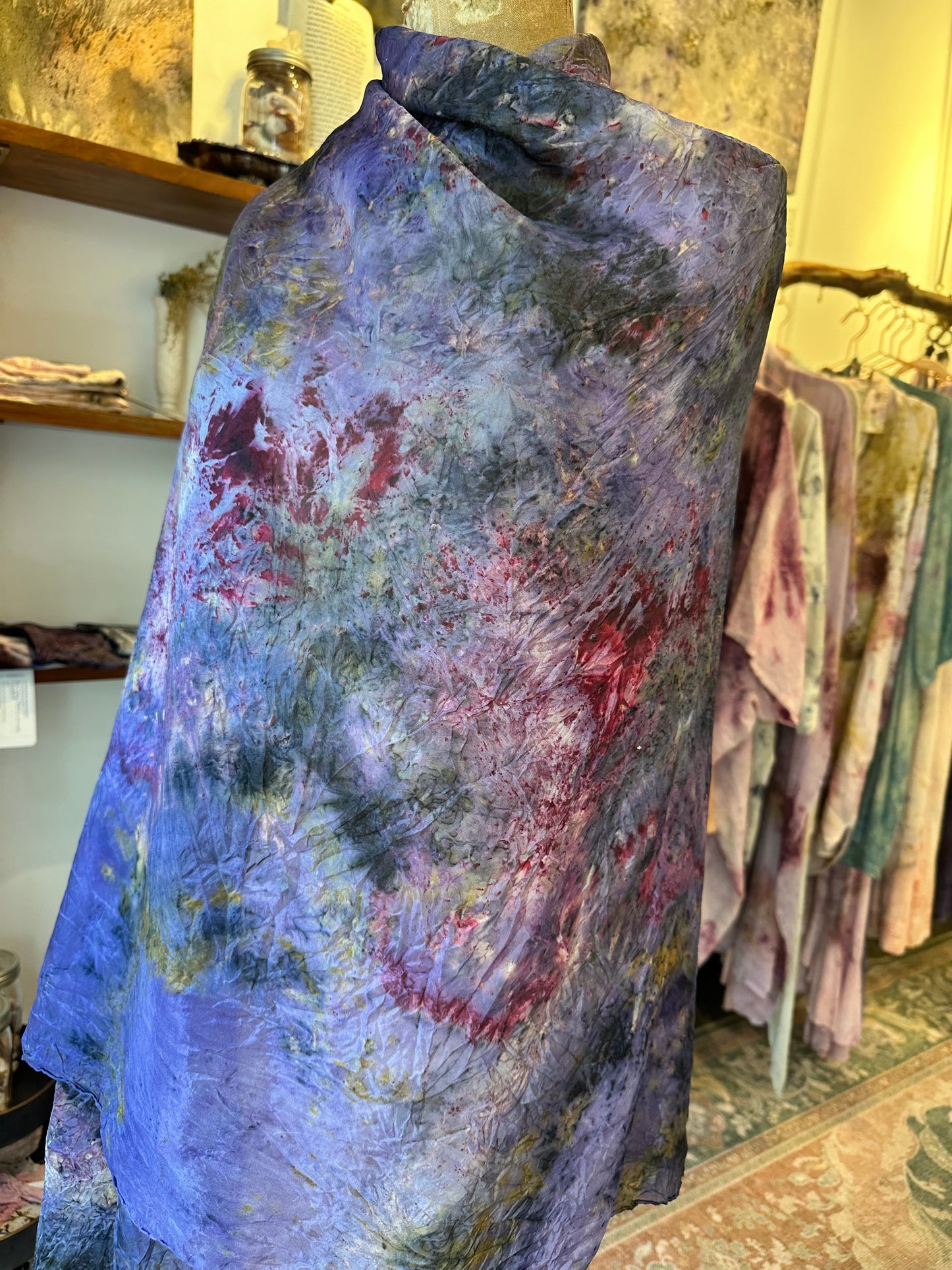 XL silk shawl - cosmic crystal
