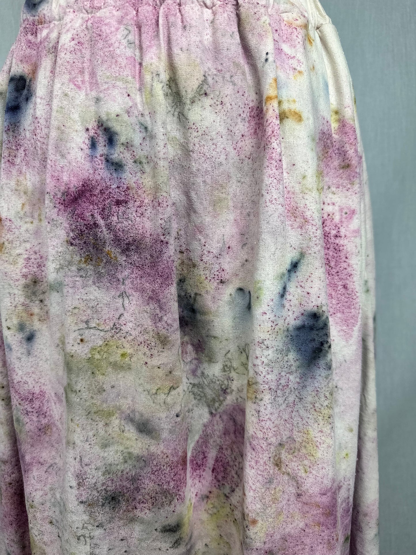 Raw silk skirt with pockets- full bloom
