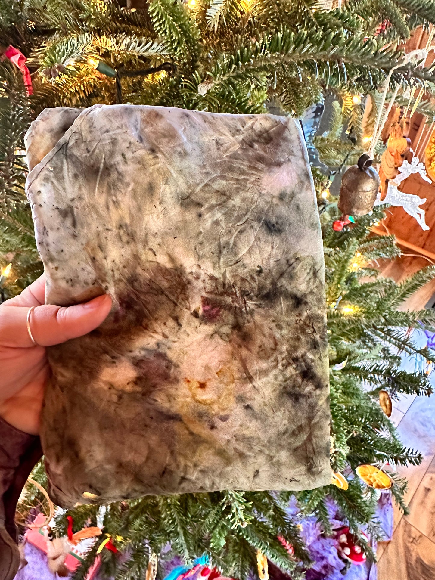 Silk bandana/ altar cloth - water rushing forward