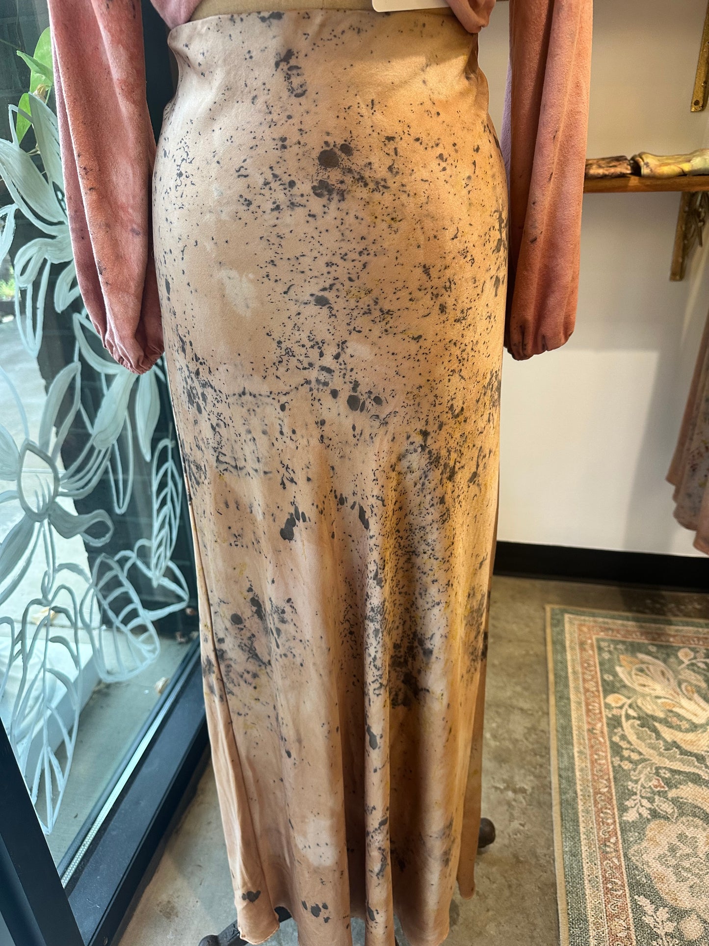Silk full length skirt - infused with earth