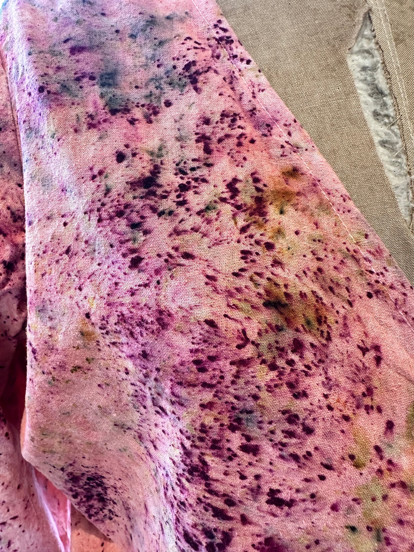 Raw silk wrap top - poppy