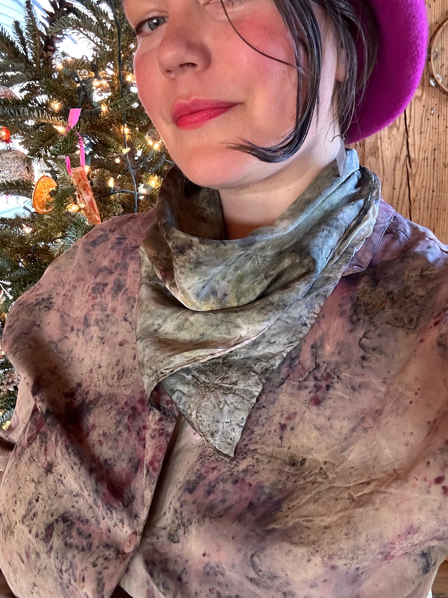 Silk bandana/ altar cloth - water rushing forward