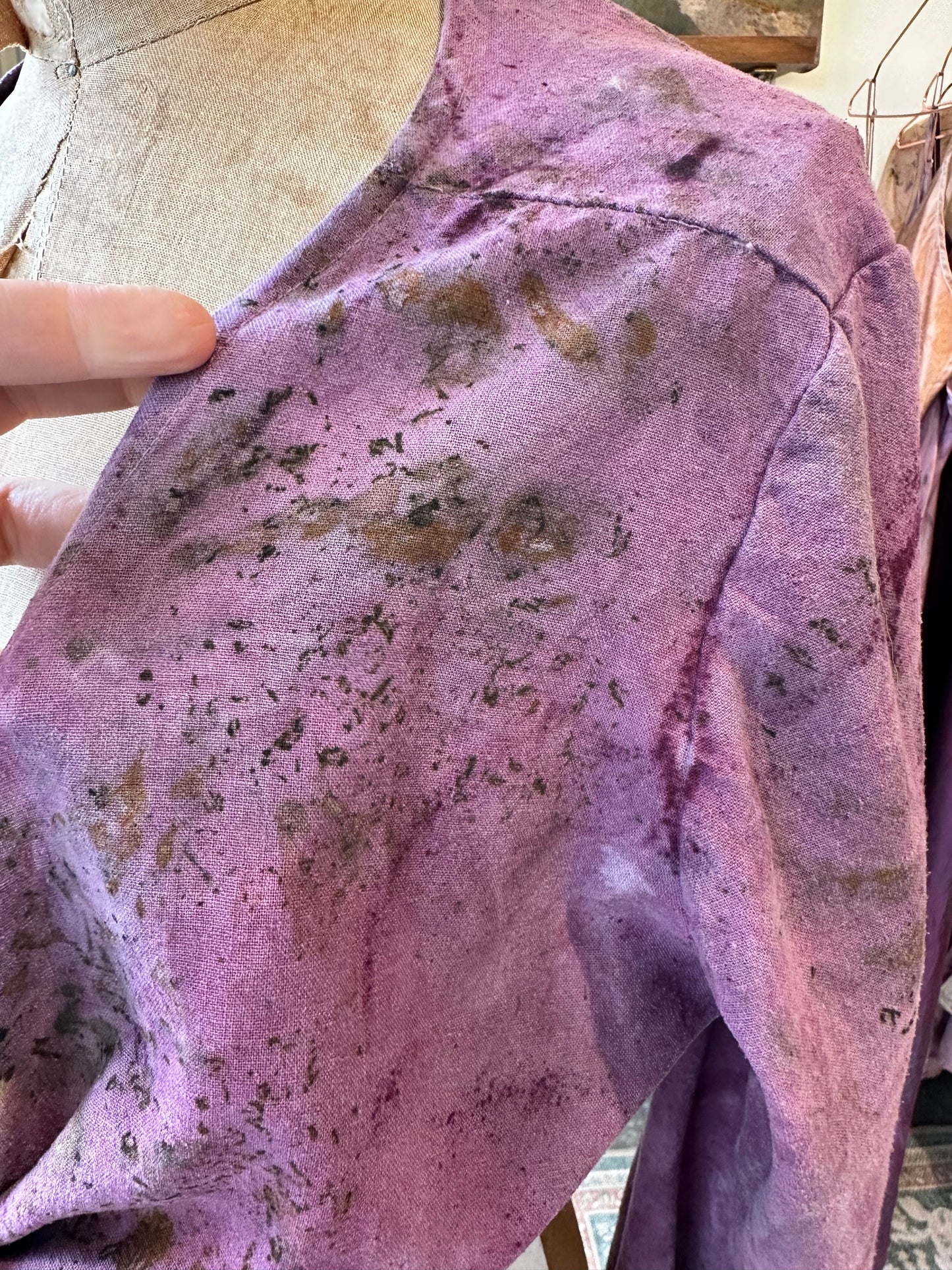 Raw silk wrap top - hawthorn