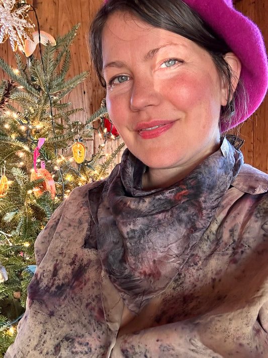 Plant magic silk  bandana / altar cloth - Inanna 