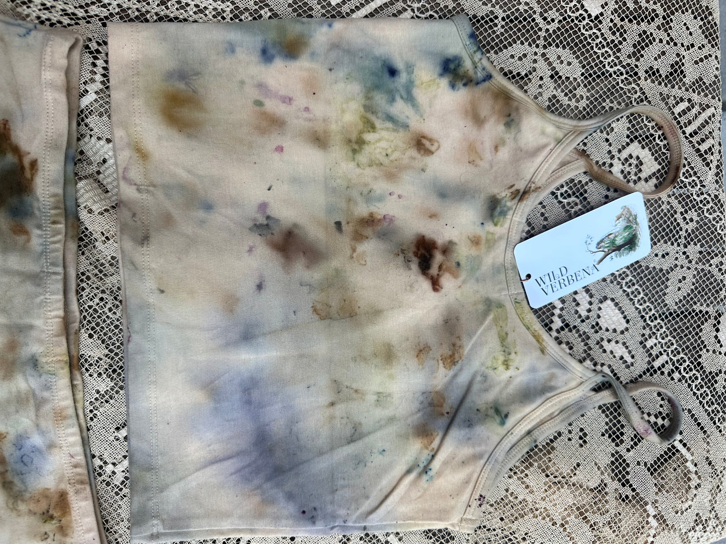 Cotton tank - fawn flora