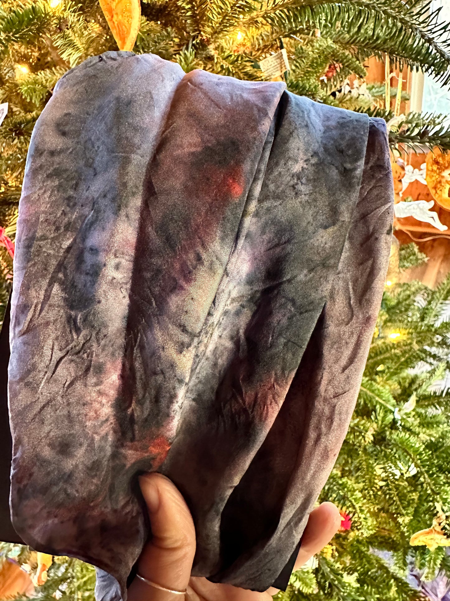 Plant magic silk  bandana / altar cloth - Inanna 