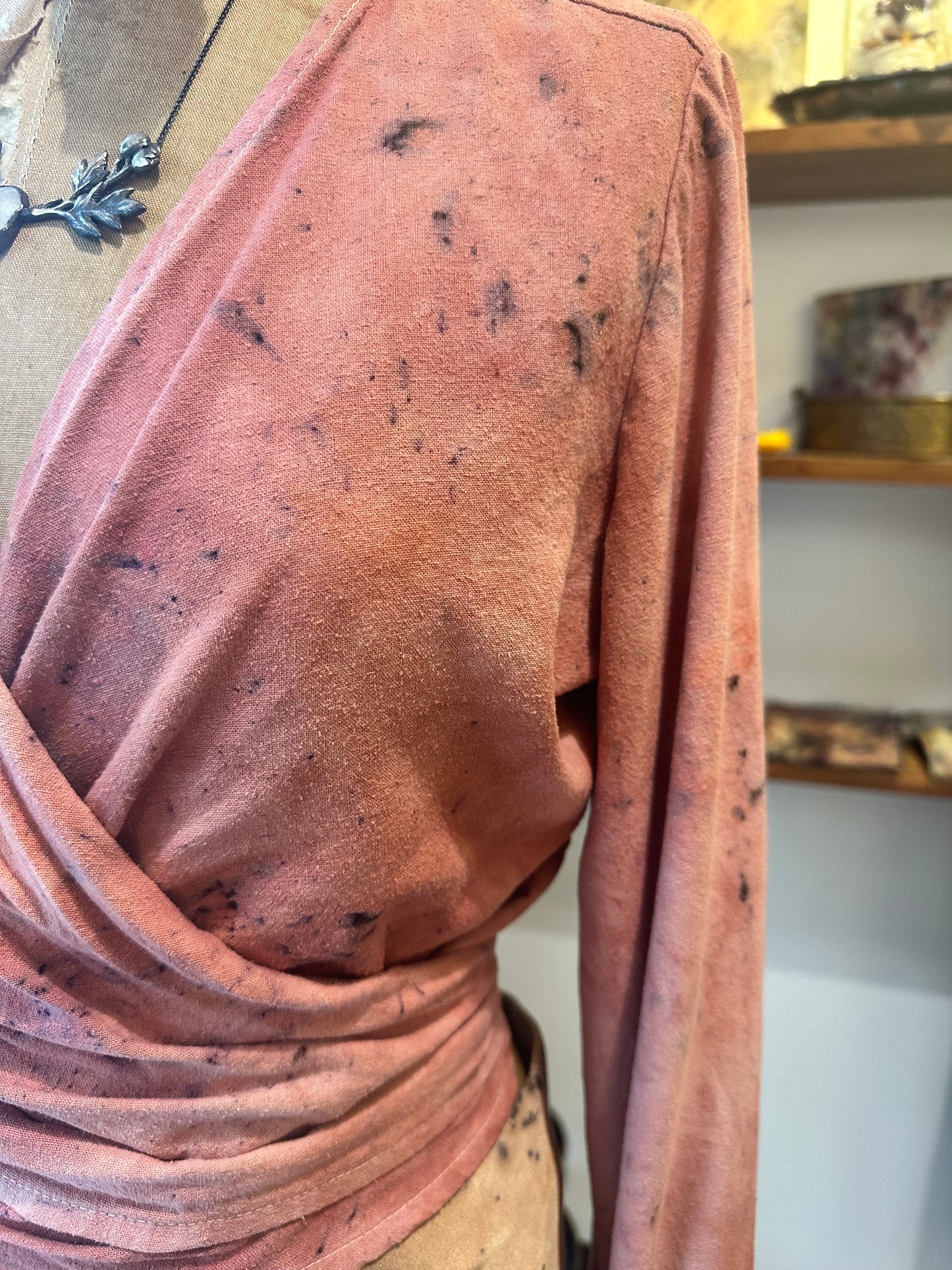 Raw silk wrap top - open your heart