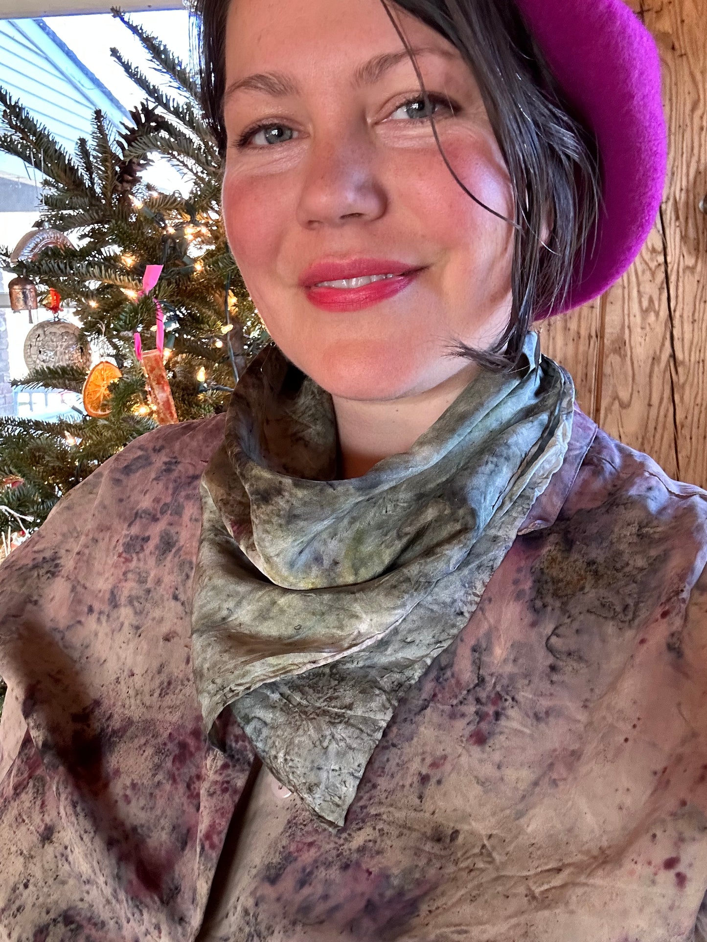 Silk bandana/ altar cloth - water rushing forward