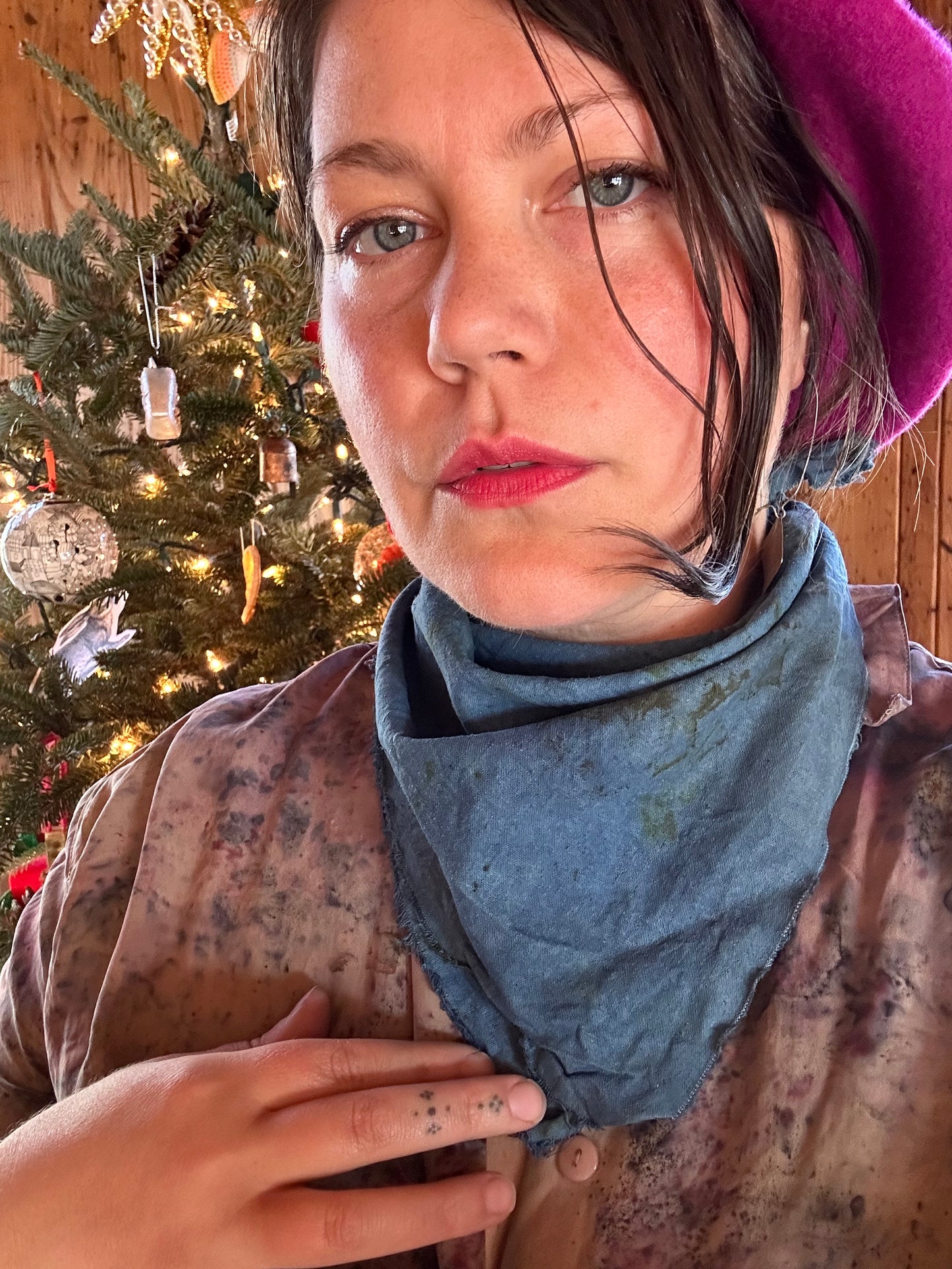 Raw silk bandana/ altar cloth - inner eye