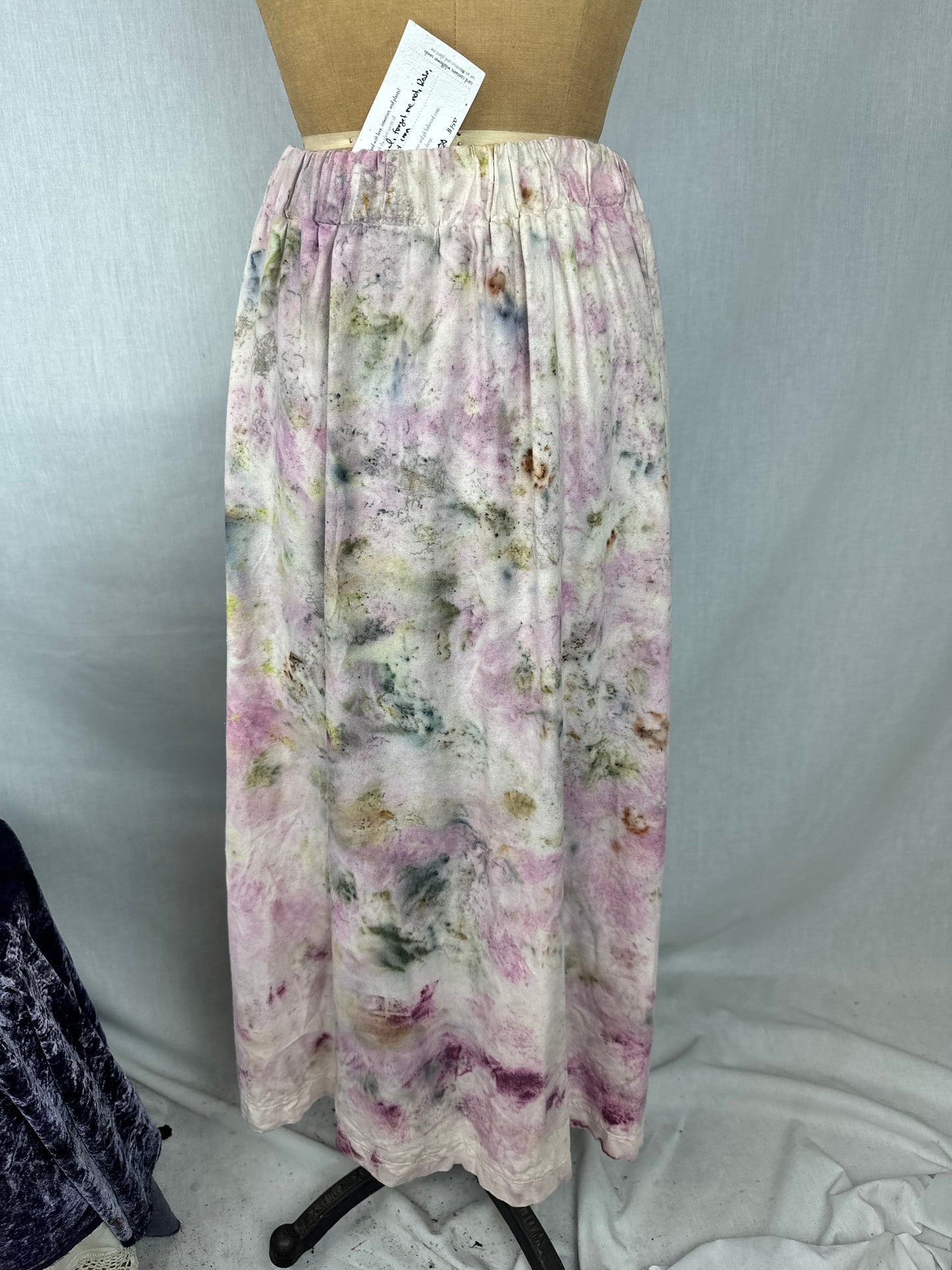 Raw silk skirt with pockets- full bloom