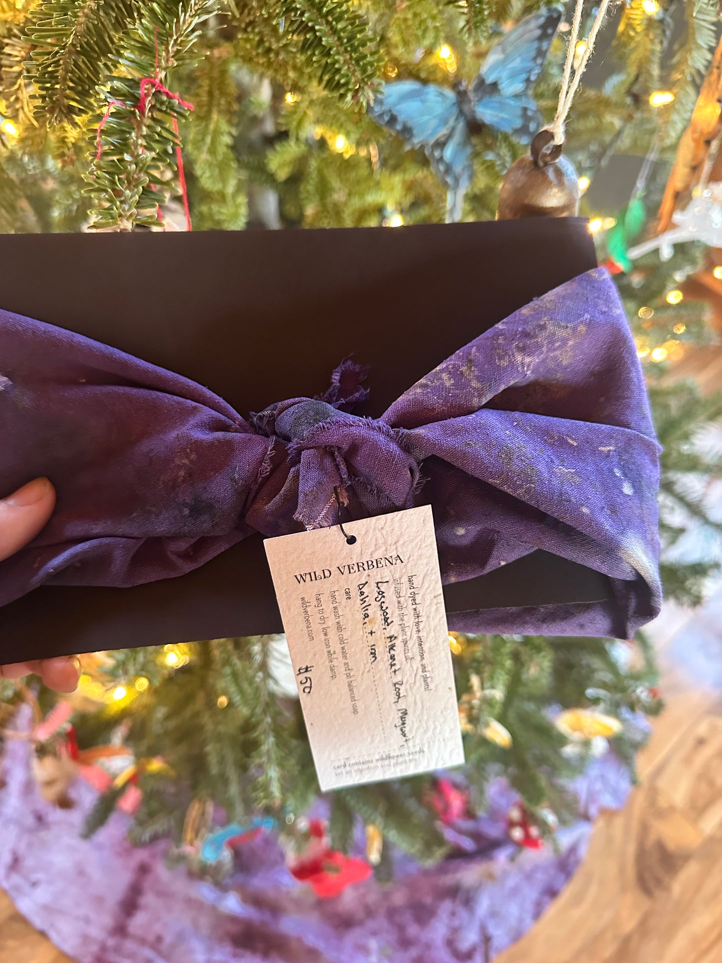 Plant mag raw silk bandana/altar cloth- mother night