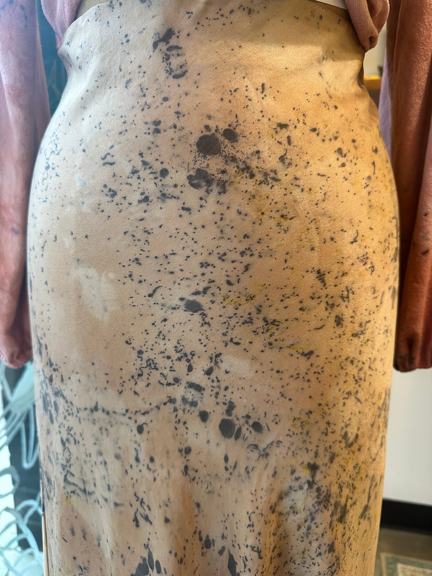 Silk full length skirt - infused with earth