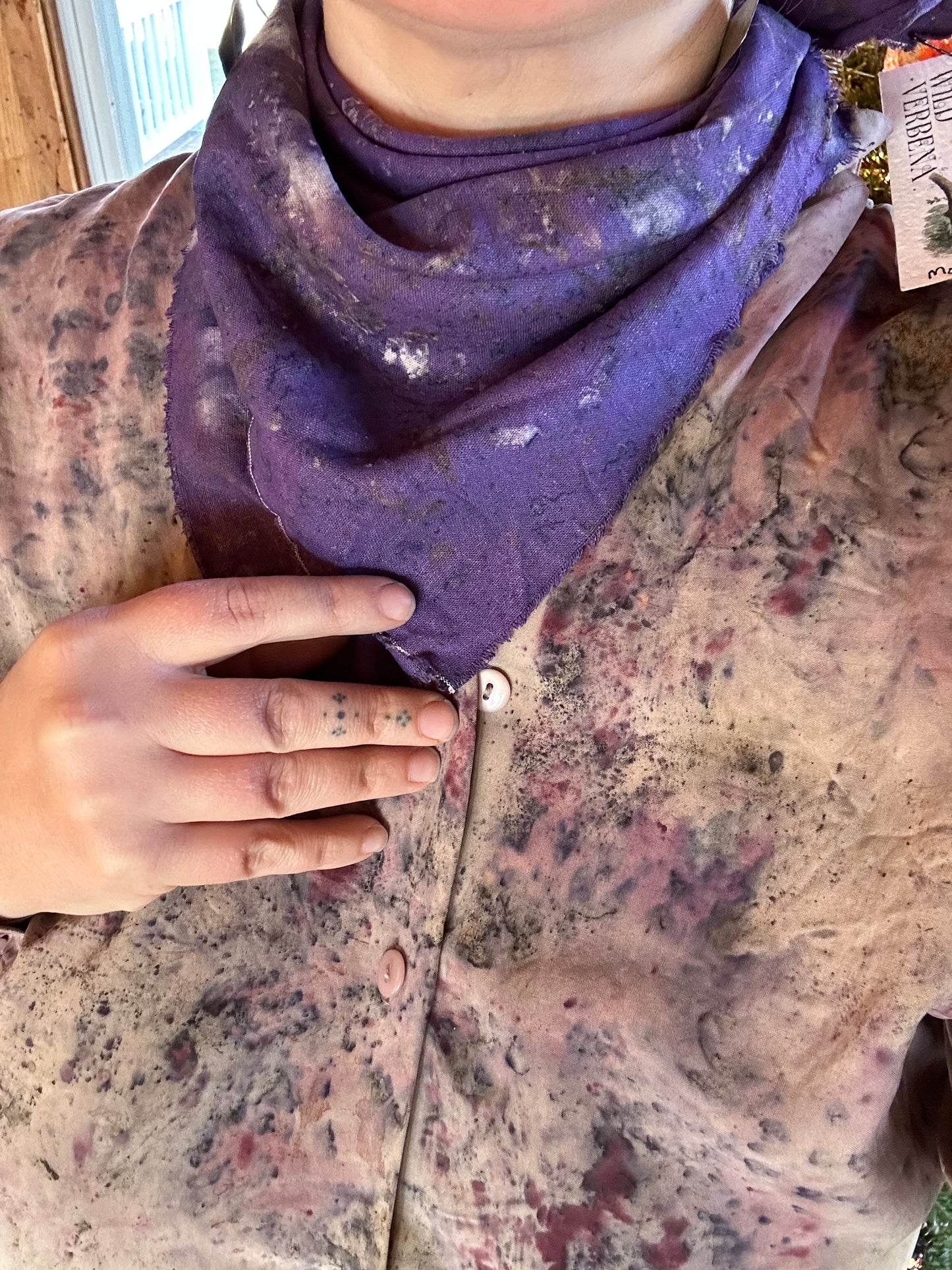 Plant mag raw silk bandana/altar cloth- mother night