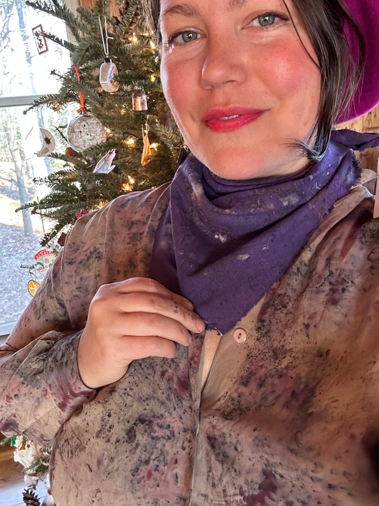 Plant mag raw silk bandana/altar cloth- mother night