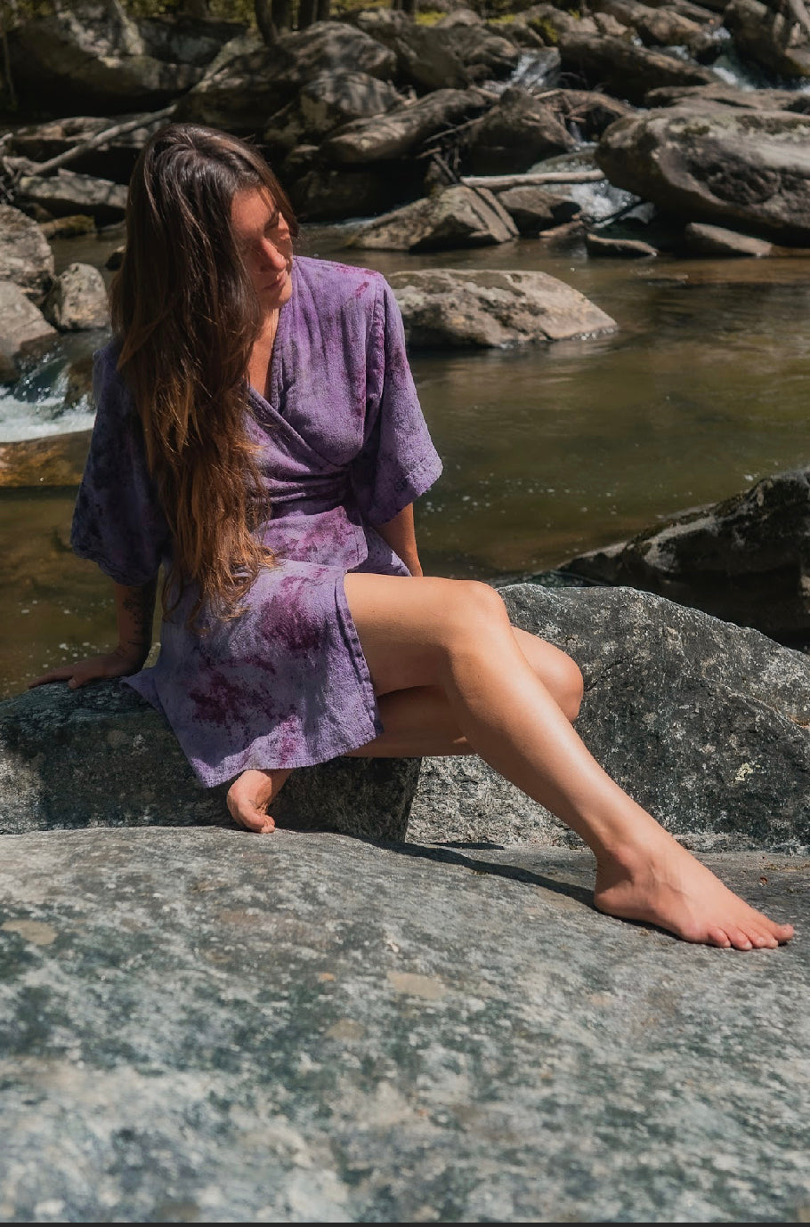 Hemp wrap dress- cosmic dancer