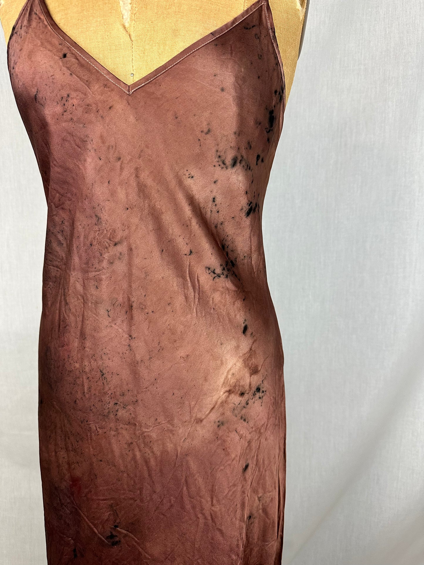 Silk bias cut dress - cacao