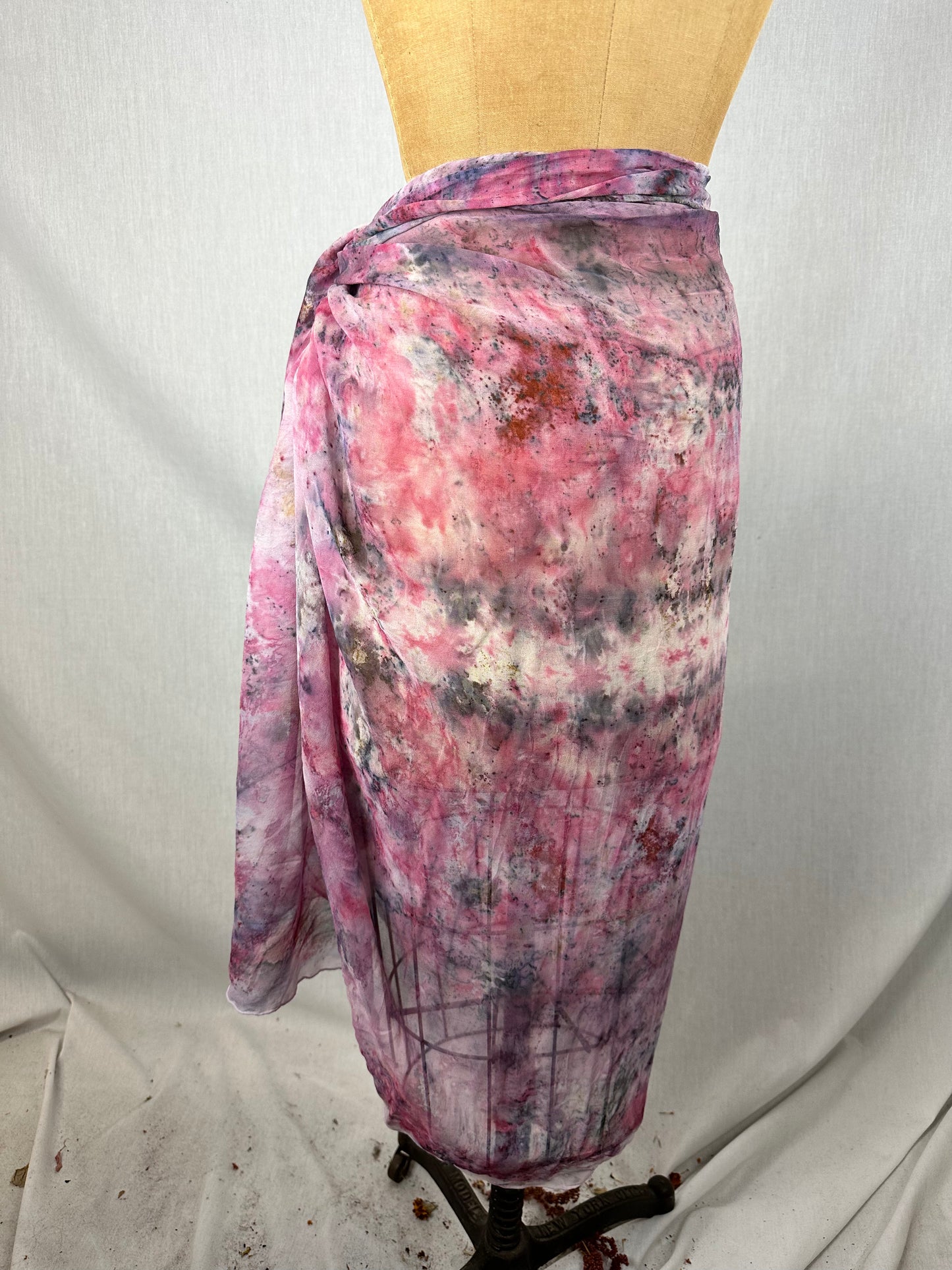 Silk chiffon sarong / shawl - Dragon Spirit