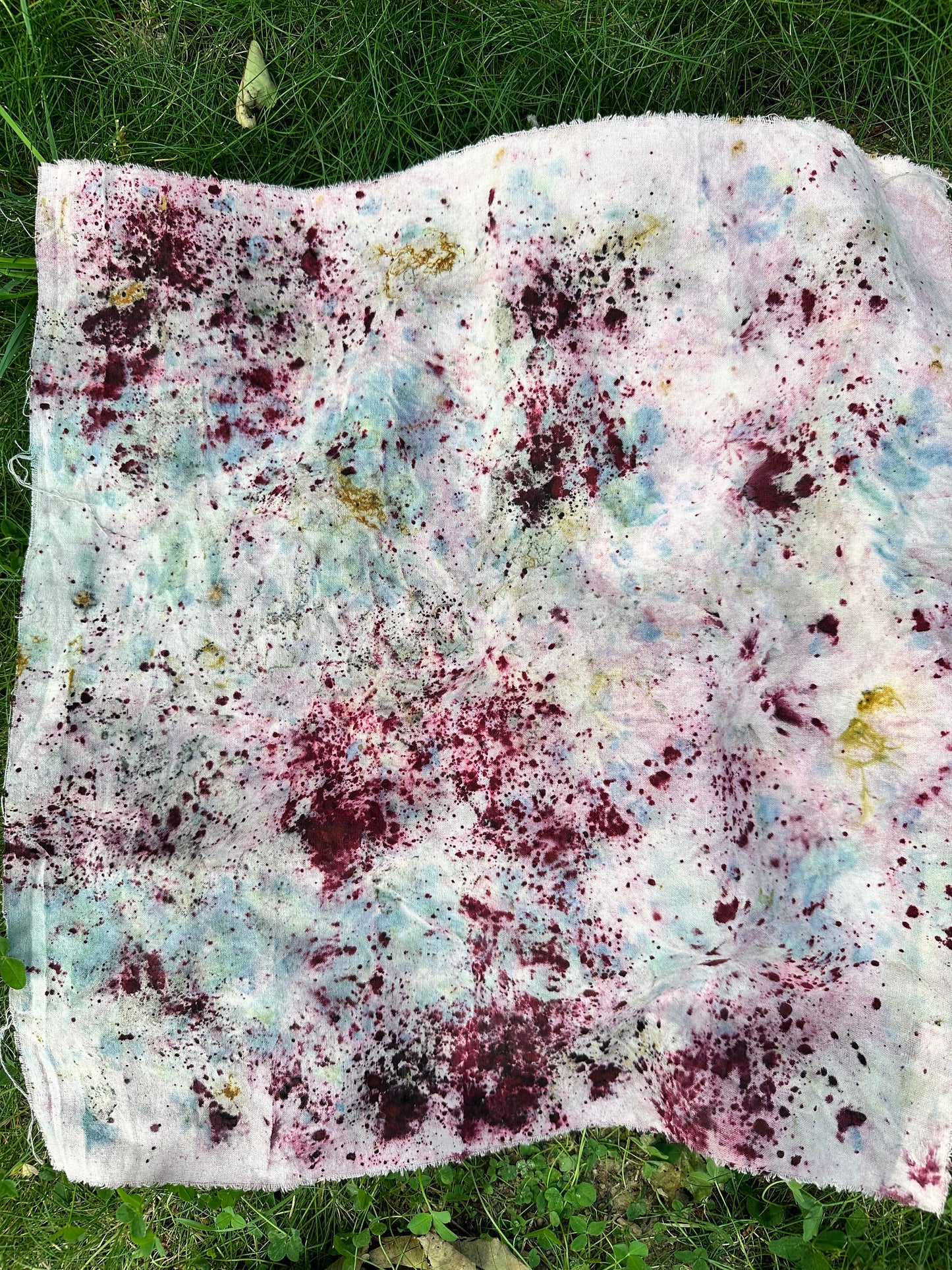 Raw silk bandana/ altar cloth- warm love