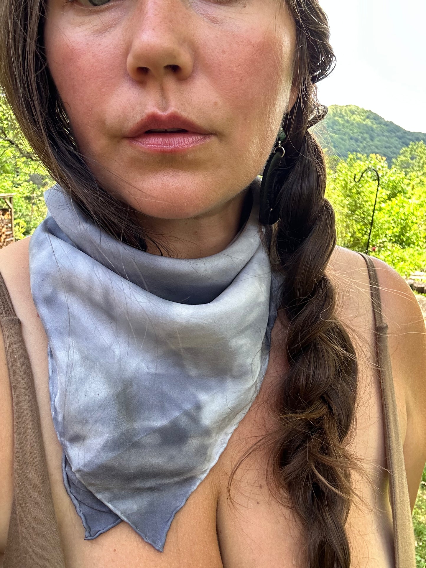 Silk bandana/ altar cloth- Wolf Luna
