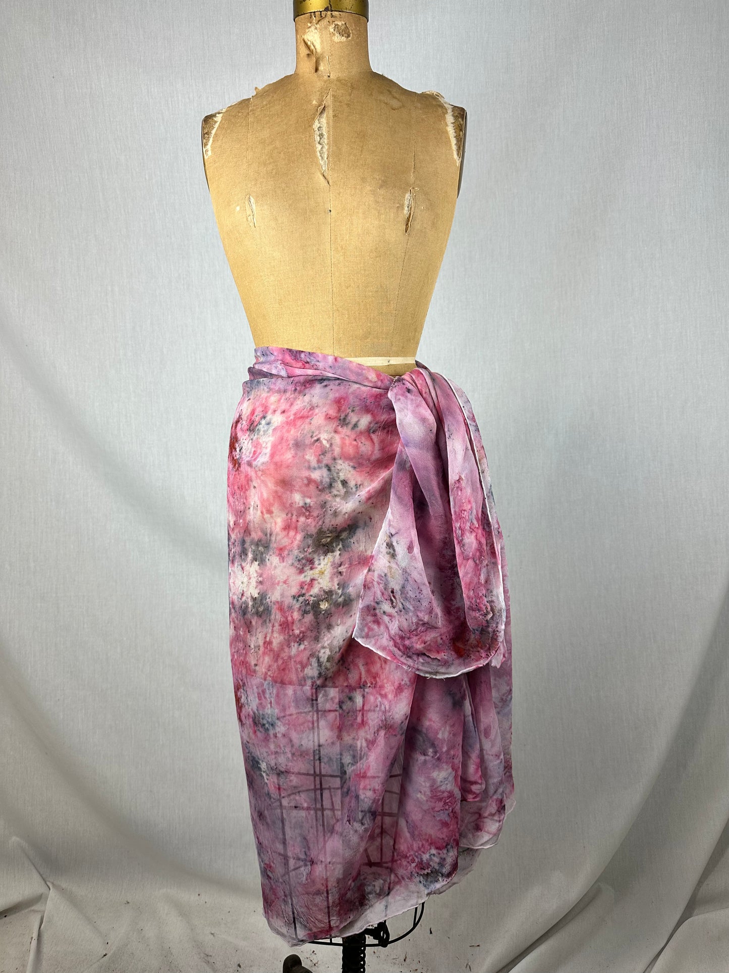 Silk chiffon sarong / shawl - Dragon Spirit