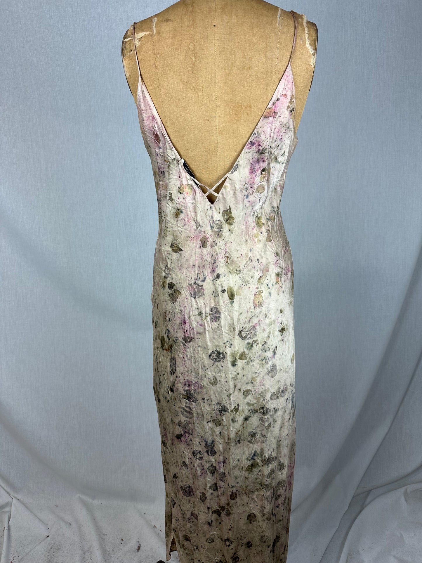 Upcycled silk dress- rose magick