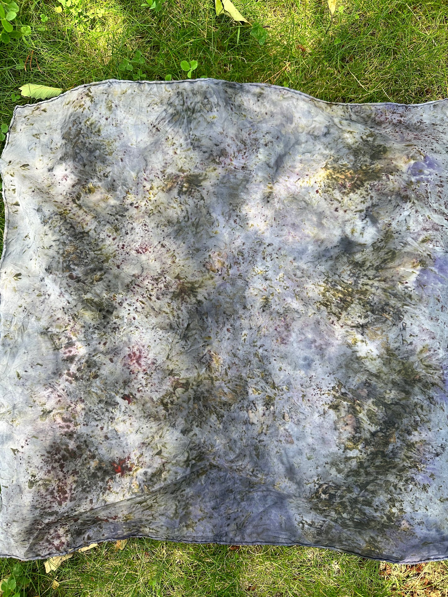 Silk bandanA / altar cloth - fire flies at dusk